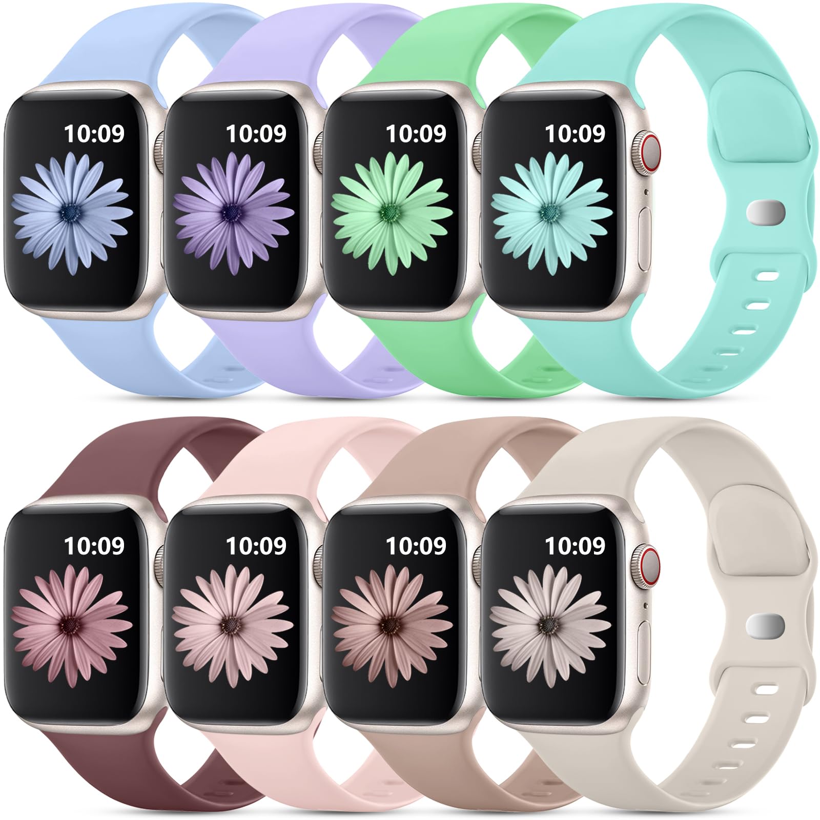 Daqin 8 Pack Bands Compatible With Apple Watch Band 40Mm 38Mm 41Mm 44Mm 42Mm 45Mm 46Mm 49Mm Iwatch Series 10 9 8 7 6 5 4 3 2 1 S