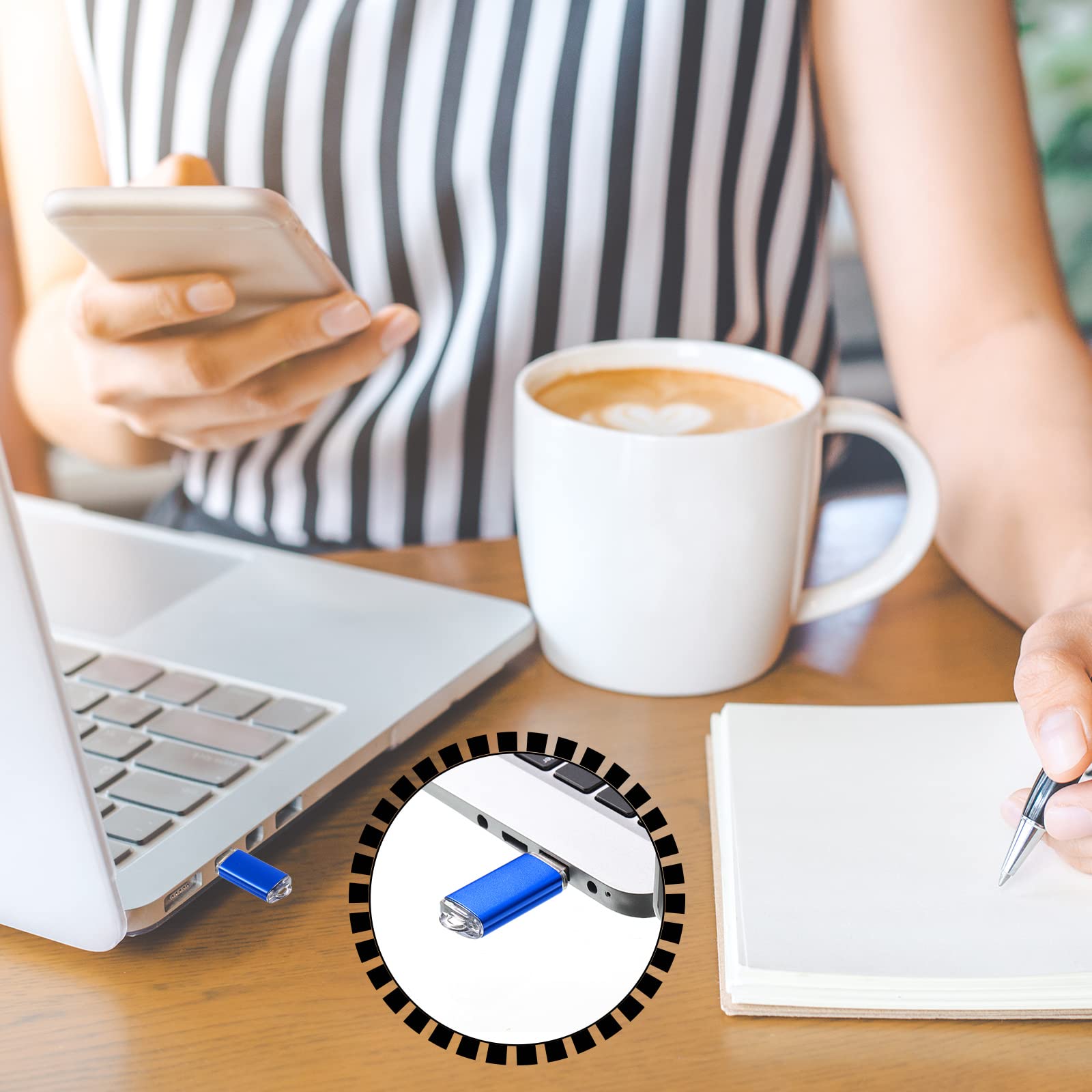 Hoteam 50 Pack Usb 2.0 Flash Drives Bulk Blue Pen Drives Portable Pen Drives Thumb Drive With Hat Usb Sticks Bulk With 50 Pcs La