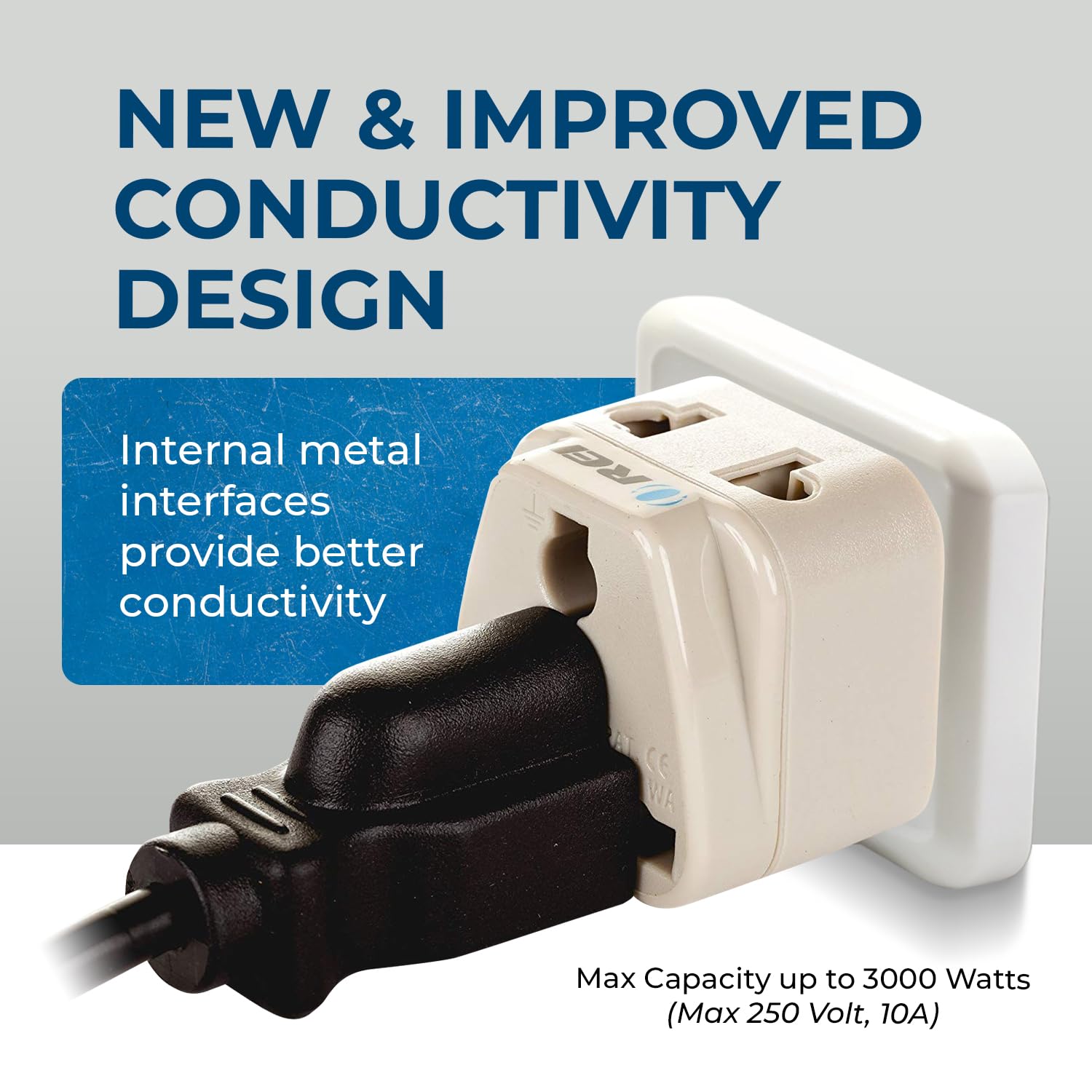 Orei Usa To India Plug Adapter   Type D Plug Adapter   2 In 1   Ce Certified   Rohs Compliant   Beige (Db 10)