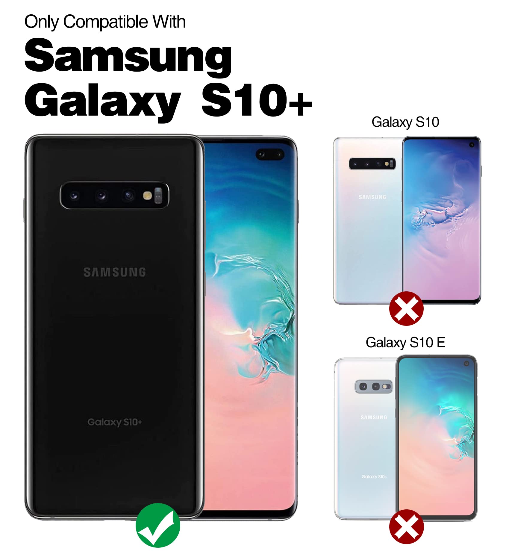 Suritch For Samsung Galaxy S10 Plus Case, [Built In Screen Protector] 360
