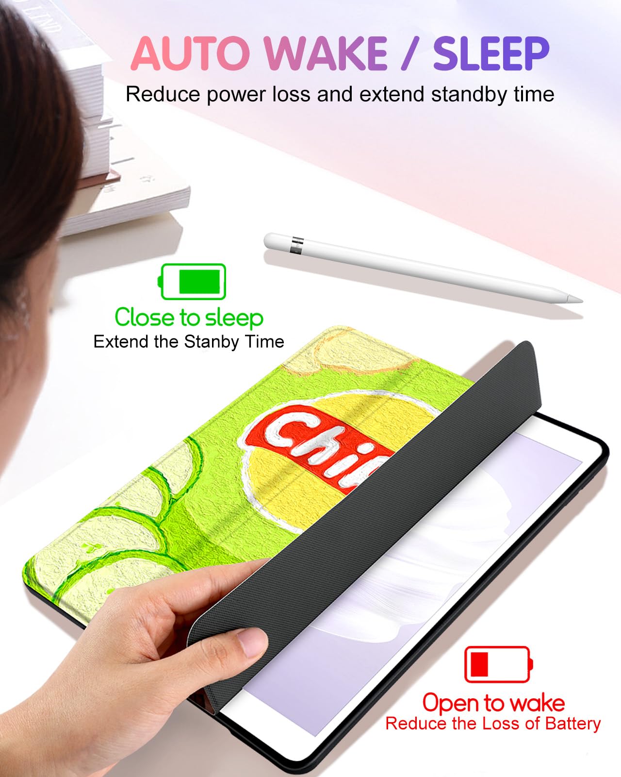 Uppuppy For Ipad 9Th/8Th/7Th Generation Case 10.2 Inch Girls Cute Boys Kids Women Folio Cover Pencil Holder Food Cartoon Cool Me