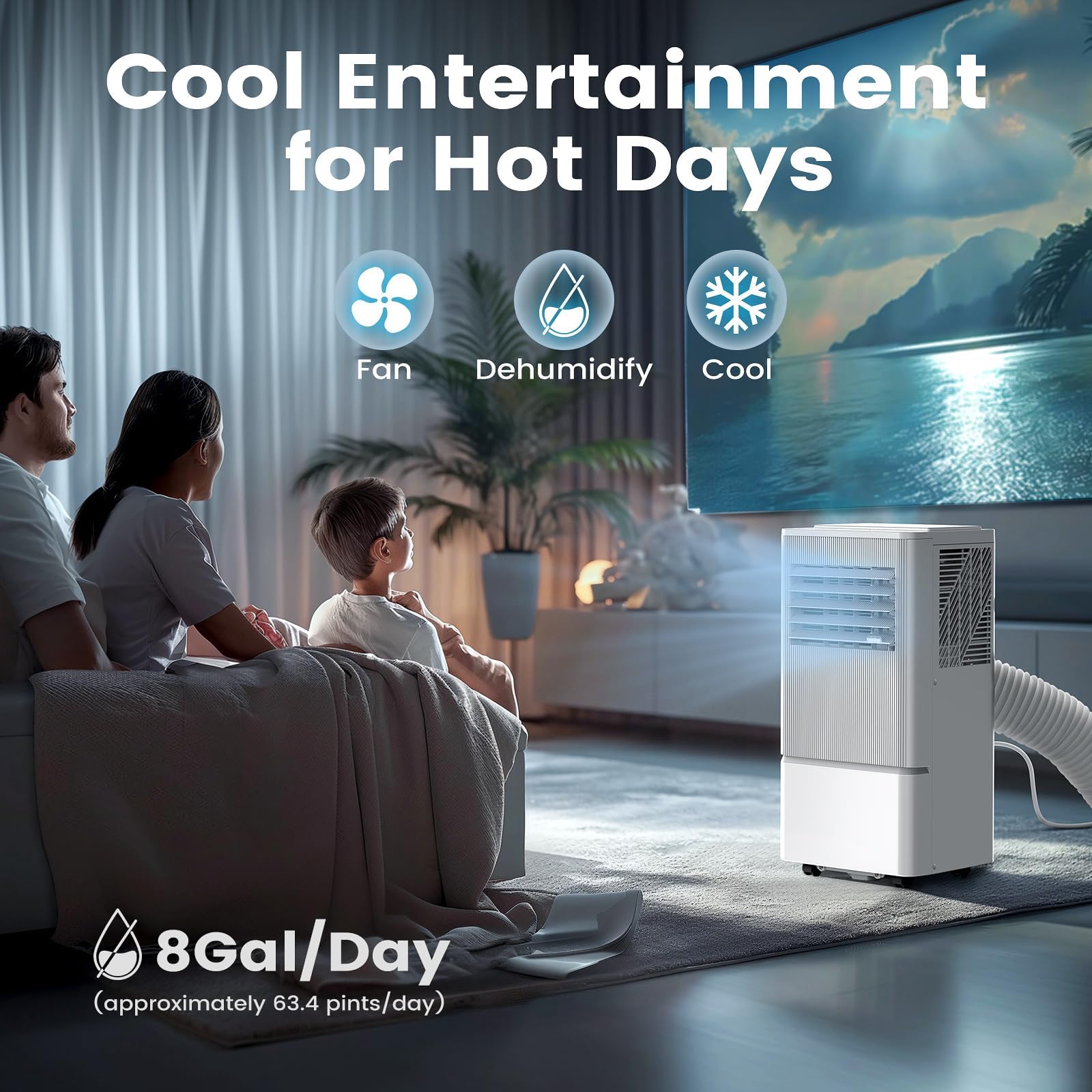 Air Choice Portable Air Conditioner, 10000 Btu Air Conditioner Portable For Room Up To 450 Sq.Ft, Remote Control, 24H Timer, Deh