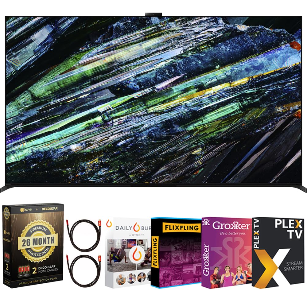 Sony Bravia Xr A95L 77 Inch Qd Oled 4K Hdr Smart Tv (2023) Bundle With Deco Gear 4K Hdmi 2.0 Cable W/Copper Conductors X2 + Prem