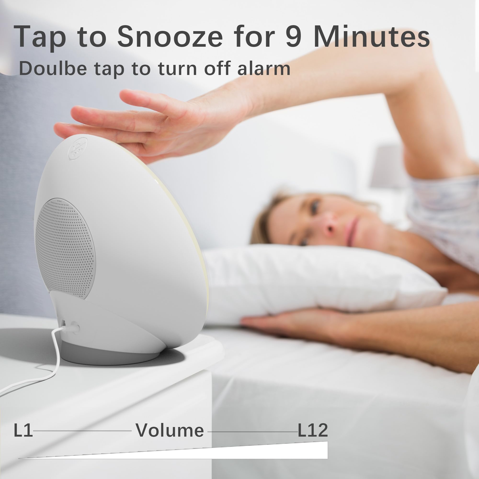 Sunrise Alarm Clock Wake Up Light For Kids, Adults, Heavy Sleepers, Bedroom, Sunrise Simulation, Dual Alarms, White Noise, Snooz