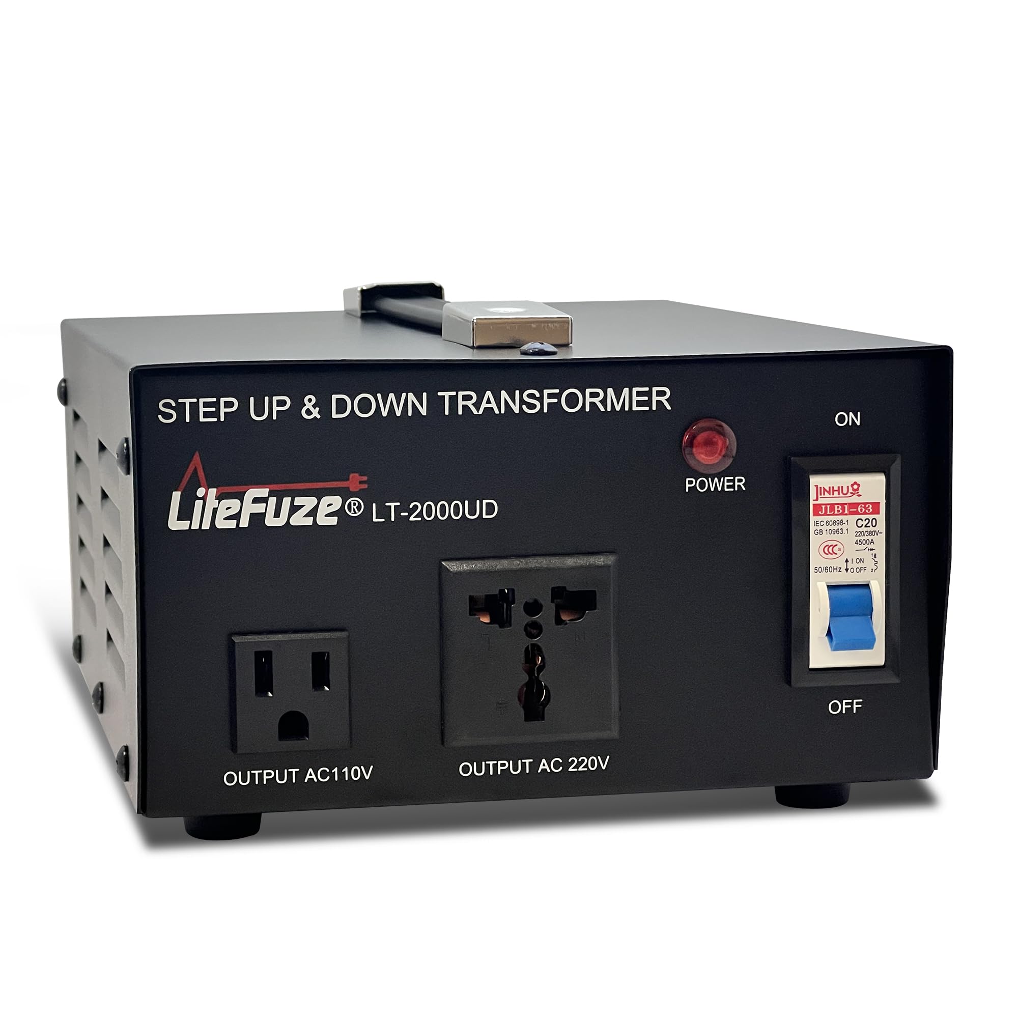 Litefuze 2000 Watt Voltage Converter Transformer Step Up/Down   110V To 220V / 220V To 110V Power Converter   Fully Usa Grounded
