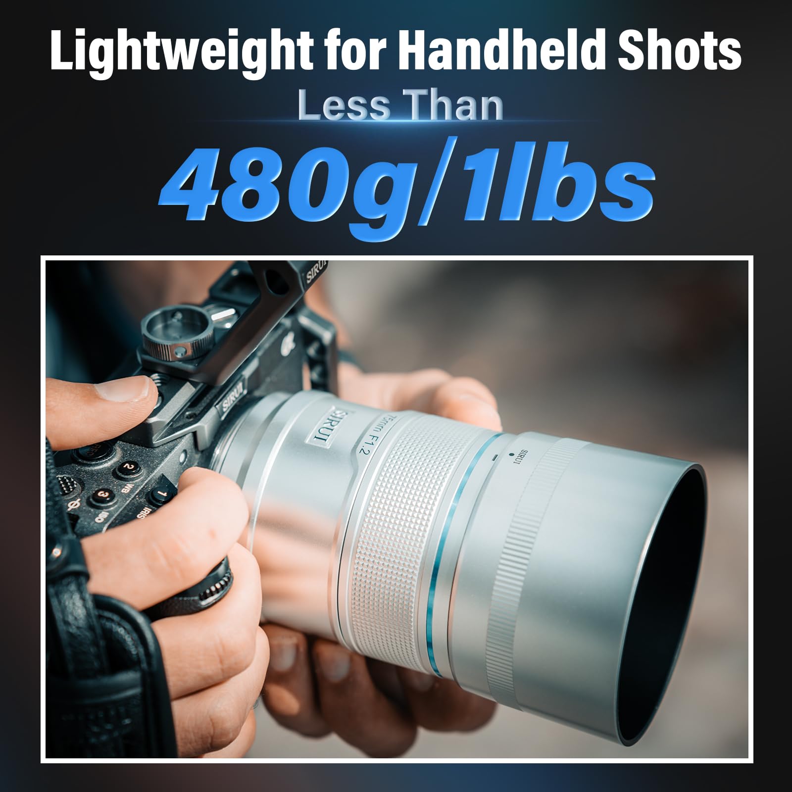 Sirui Sniper 75Mm Autofocus Lens, F1.2 Telephoto Aps-C Camera Lens For A5, A6, Fx30, Zv-E10 (E Mount, Silver)