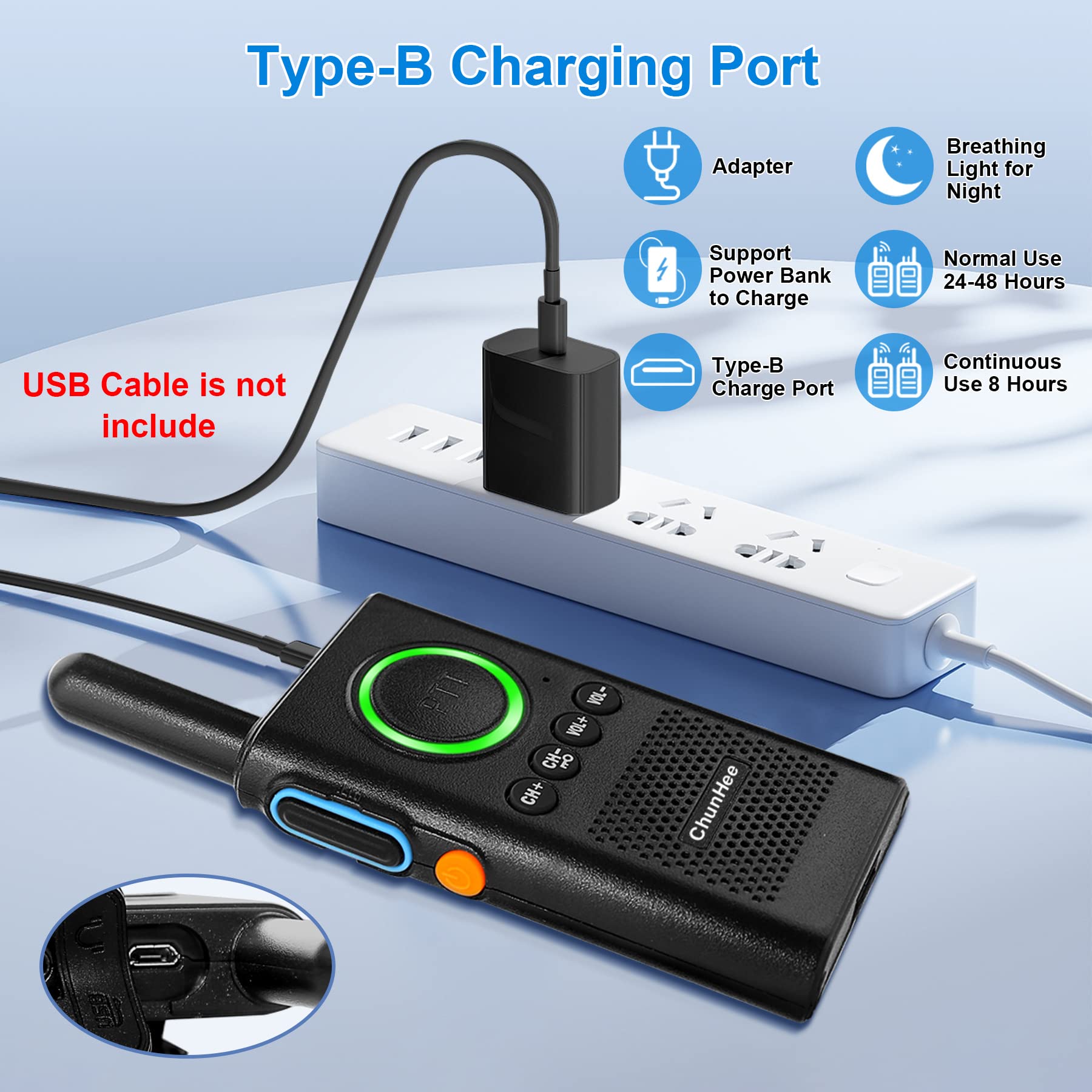 Chunhee Intercoms Wireless For Home  Wireless Intercom System For Elderly/Kids, Home Intercom System Room To Room Communication, 1.5 Miles Long Range Intercom System For Office/Camping/Hiking 4 Pcs