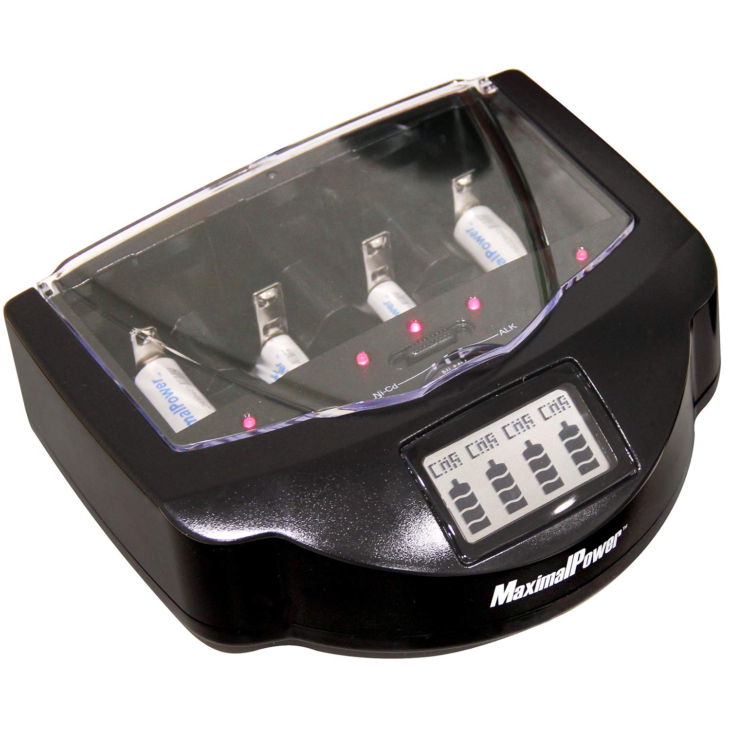 MaximalPower Universal Battery Charger Station for Alkaline, RAM, Ni-MH, Ni-CD, AA, AAA, C, D, 9V Batteries | FC999 Model (Batte