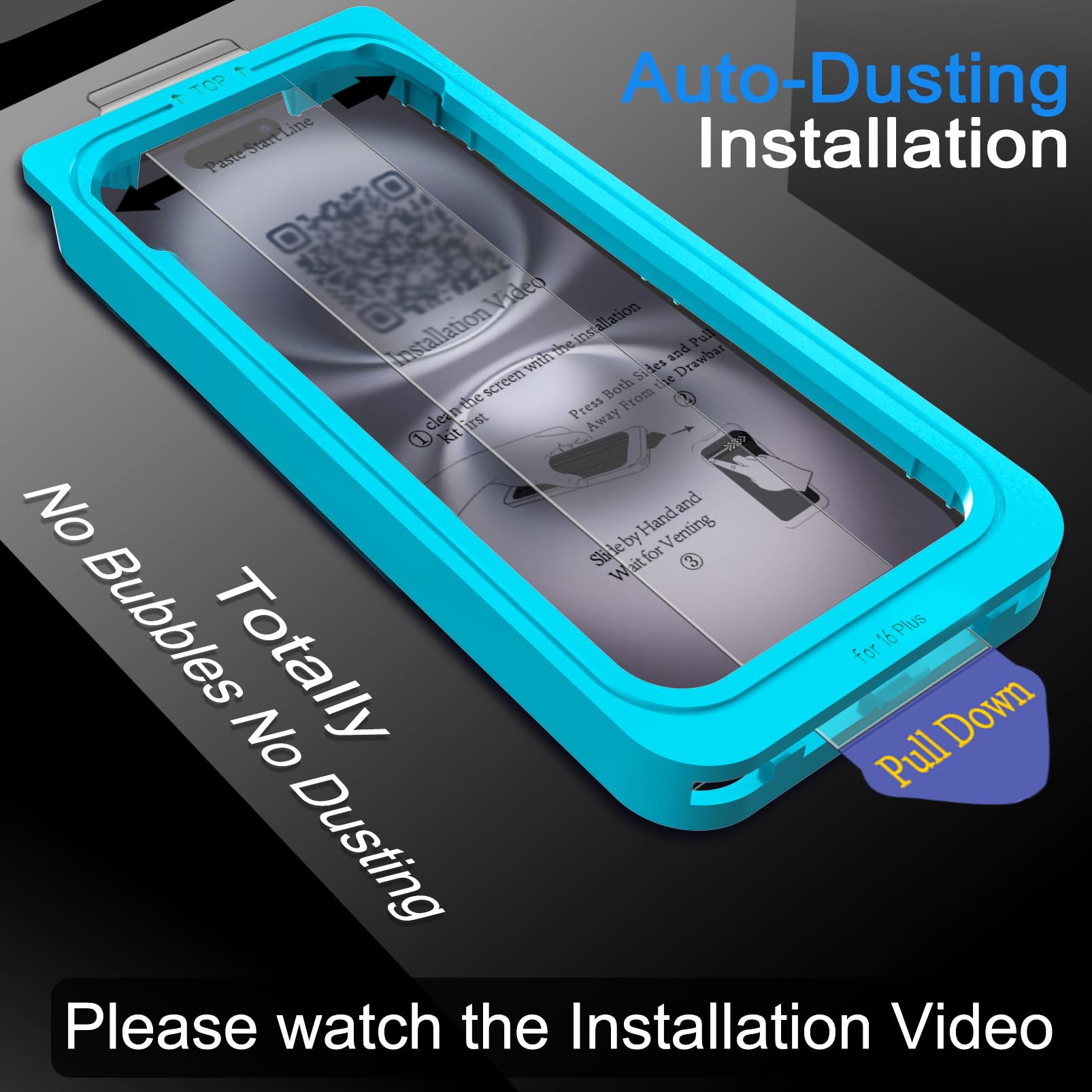 Ferilinso Full Coverage 3 Pack Screen Protector For Iphone 16 Plus [Phone Case Fit], 3 Tempered Glass Camera Lens Protector Acce