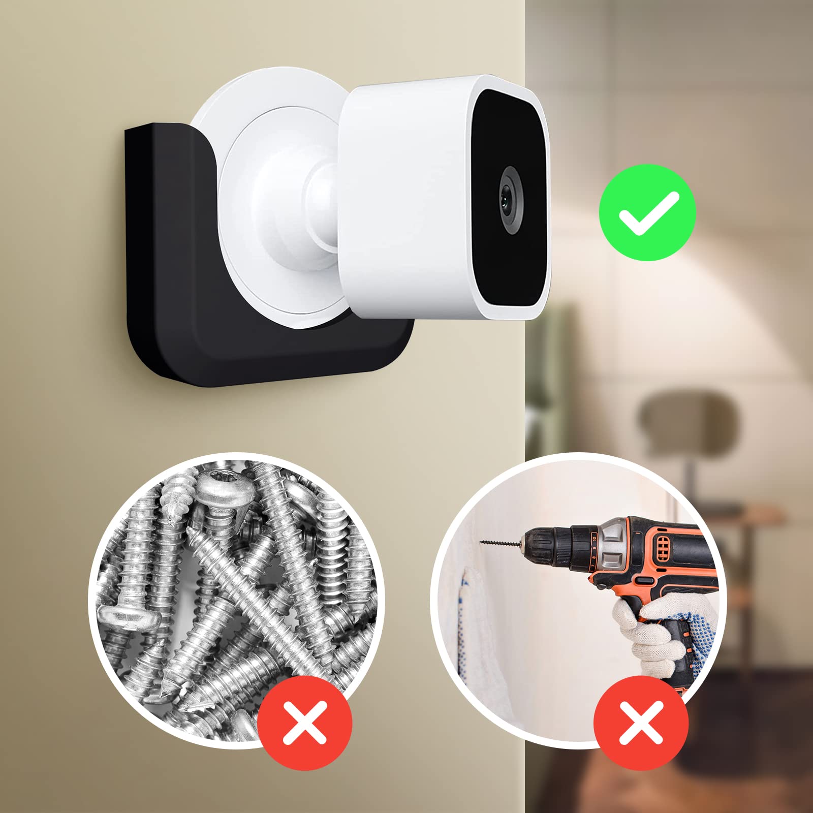 Blink Mini Mount, Strong Adhesive Durable Wall Mount Bracket Stand For Blink Mini Indoor Camera, No Drill, No Screws, Decorate D