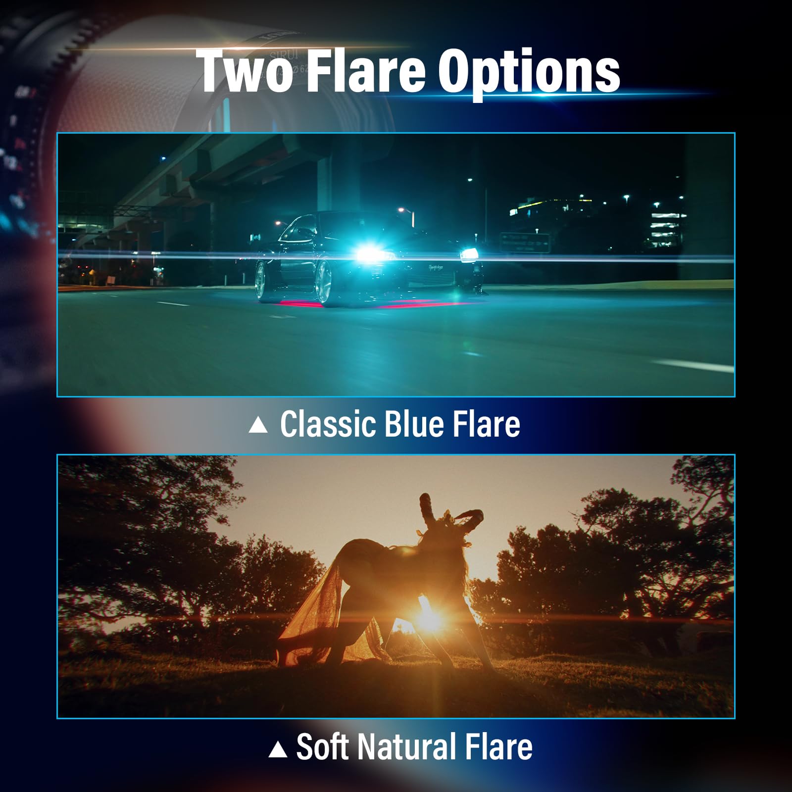 Sirui Saturn 50Mm T2.9 1.6X Full Frame Carbon Fiber Anamorphic Lens, Cine Lens Less Than 500G (Nature Flares, Z Mount)