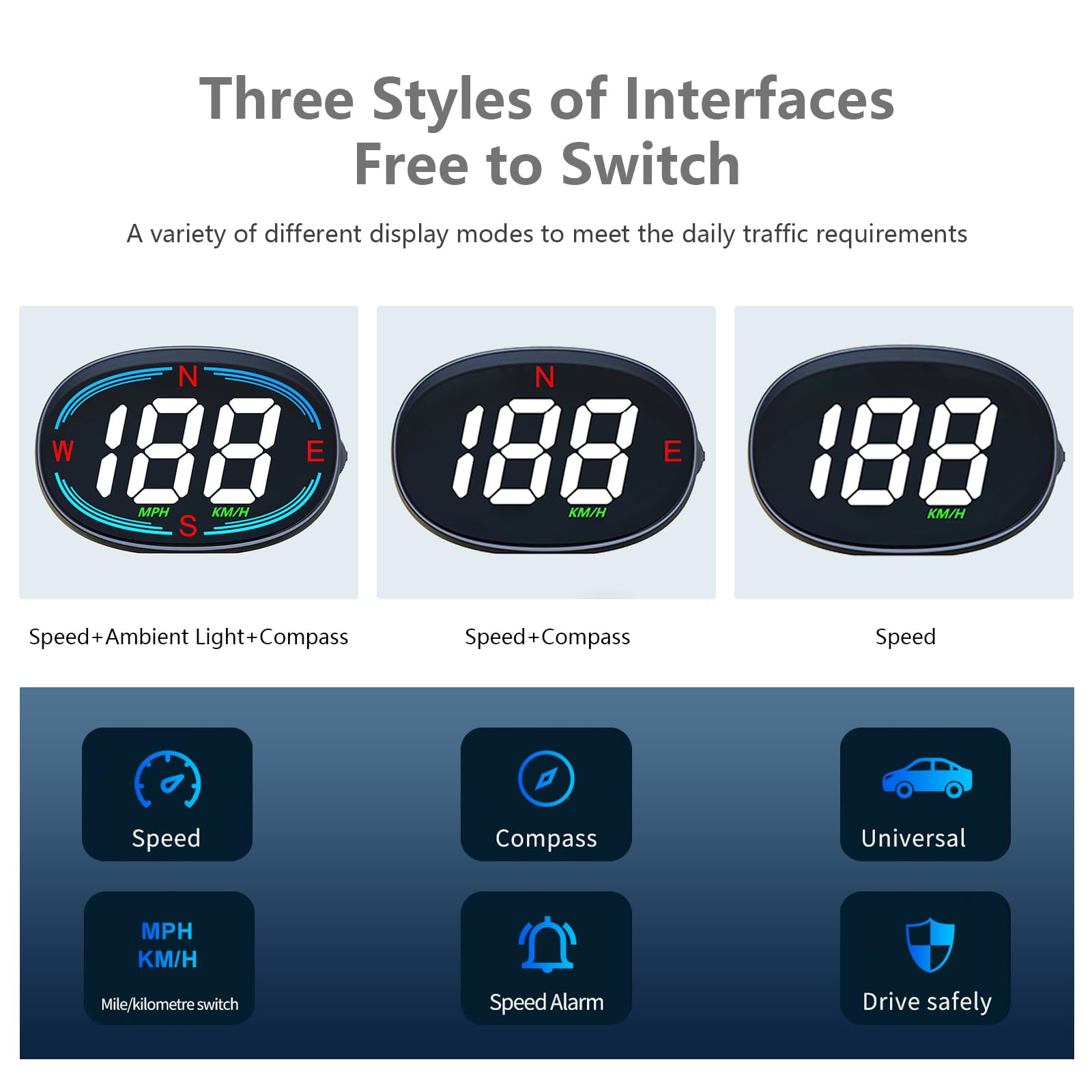 Azijyv Heads Up Display For Cars H2 Universal Hud Gps Speedometer Plug And Play With Usb Connection, Car Heads Up Display For Al