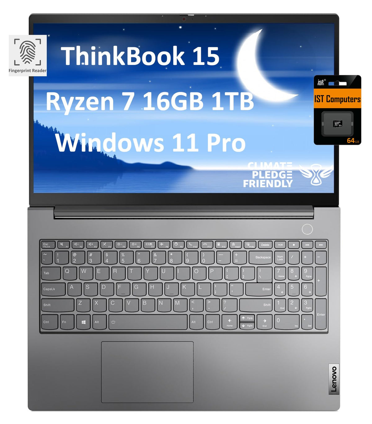 Lenovo Thinkbook 15 Business Laptop (15.6'' Fhd Anti Glare, Amd 8 Core Ryzen 7 5700U (Beat I7 1165G7), 16Gb Ram, 1Tb Ssd), Finge