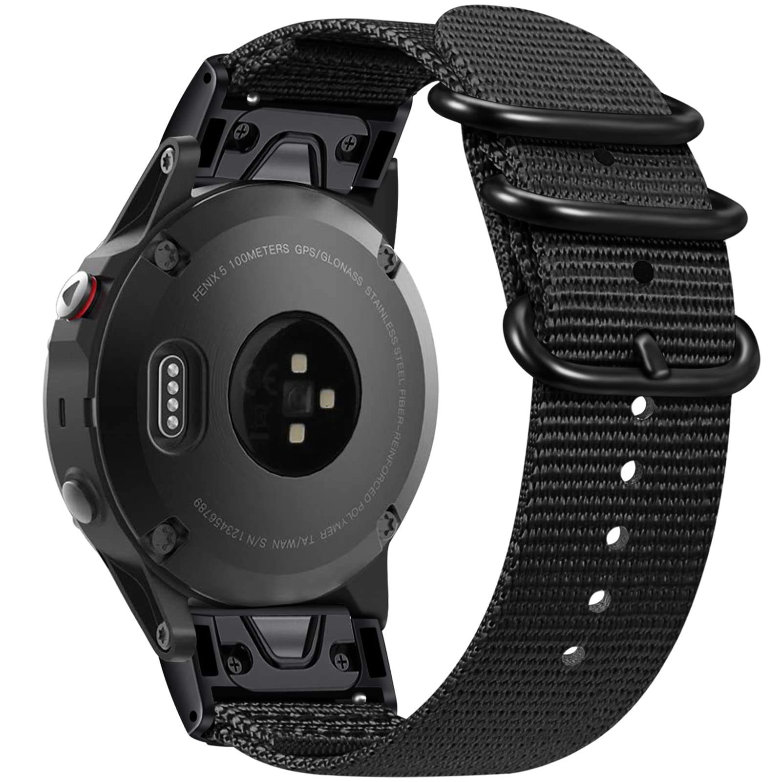 For Garmin Fenix 5 Band, Fintie Soft Woven Nylon Sport Strap Replacement Wristband with Metal Buckle for Garmin Fenix 5/forerunn