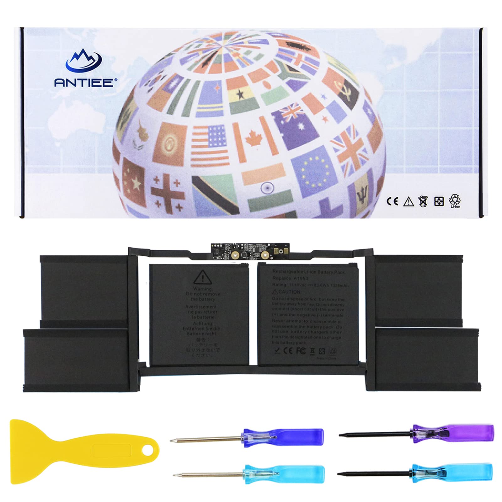 Antiee A1953 A1990 Battery Replacement For Macbook Pro 15'' Mid 2018 2019 Emc 3215 Emc 3359 Touch Bar Mv902Ll/A Mv912Ll/A Mv922L