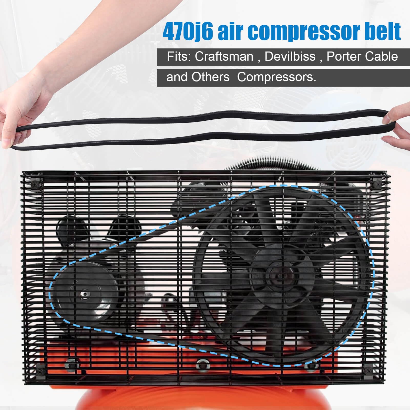 Fuoequl 470J6 Air Compressor Belt C Bt 224 For Craftsman Porter Cable Devilbiss Exlc5G20 Acbl660V