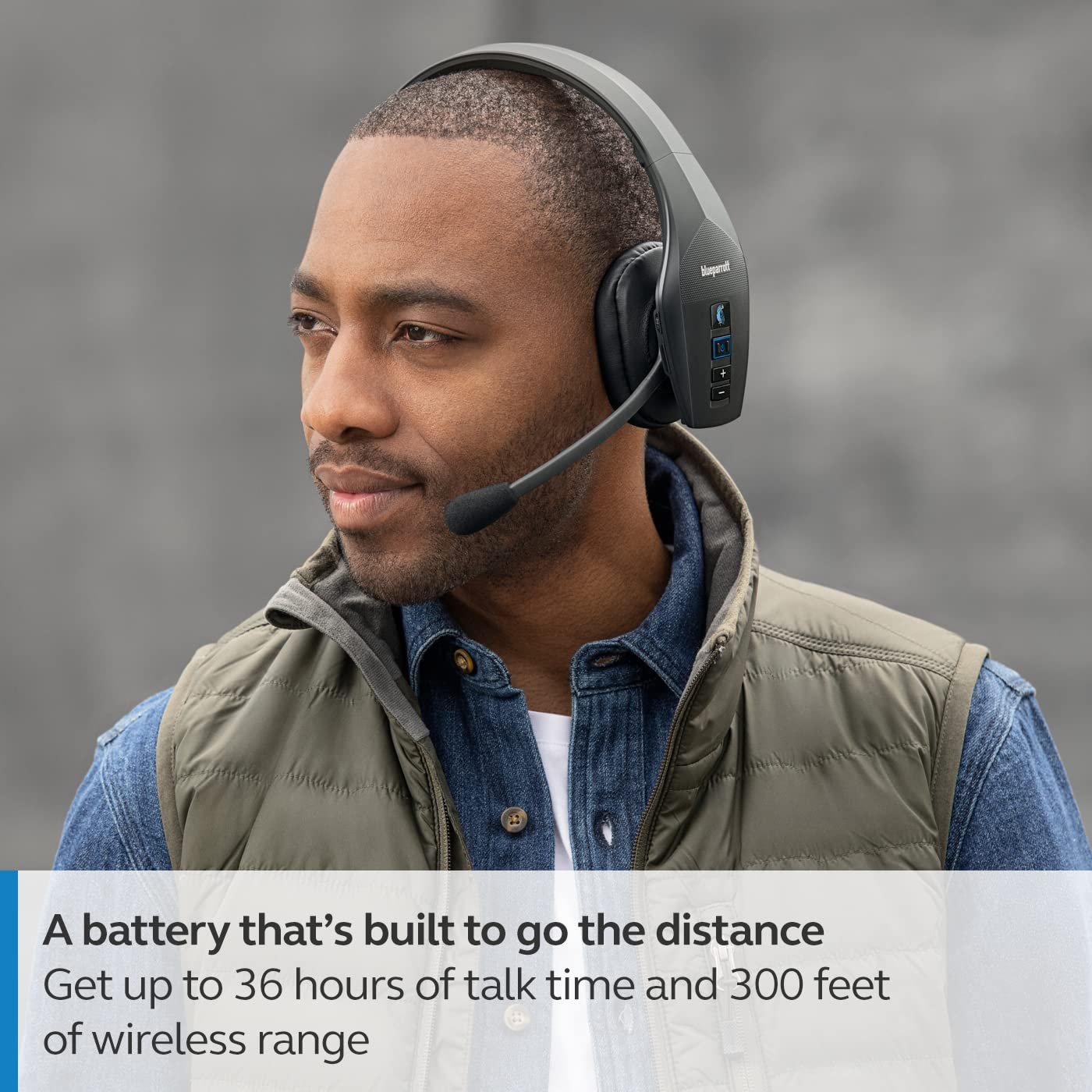 Blueparrott B650 Xt Noise Cancelling Bluetooth Mono Headset   Wireless ,Clear Calls With Activated Noise Cancellation, Extended