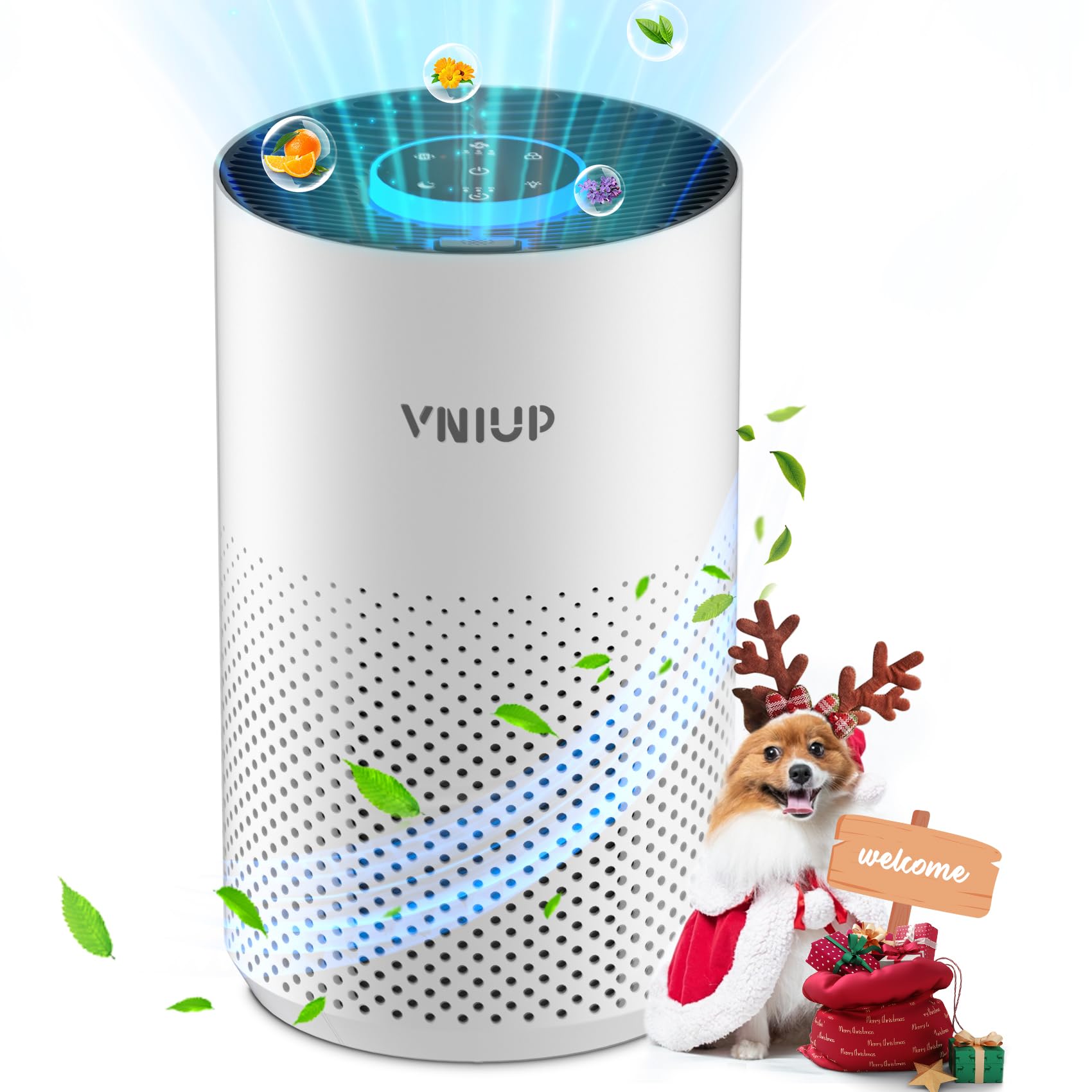 Air Purifiers For Home Bedroom Up To 800 Ft, Vniup H14 True Hepa Air Filter Cleaner For Bedroom With Fragrance Function, Air Qua