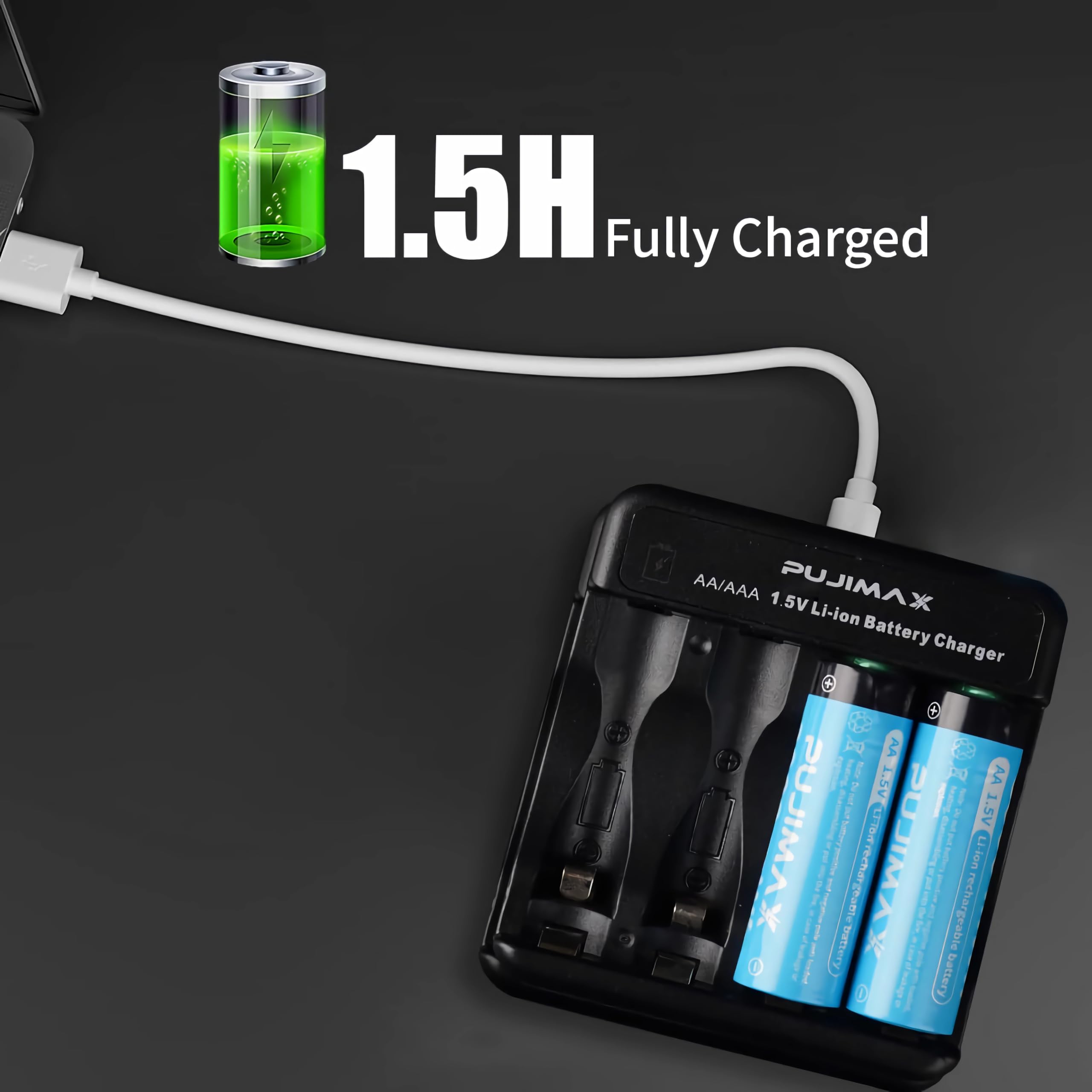 4Pack Aa Batteries Lithium Batteries With 4Bay Charger,High Capacity 4225 Mwh Rechargeable Lithium Aa Batteries For Blink Camera