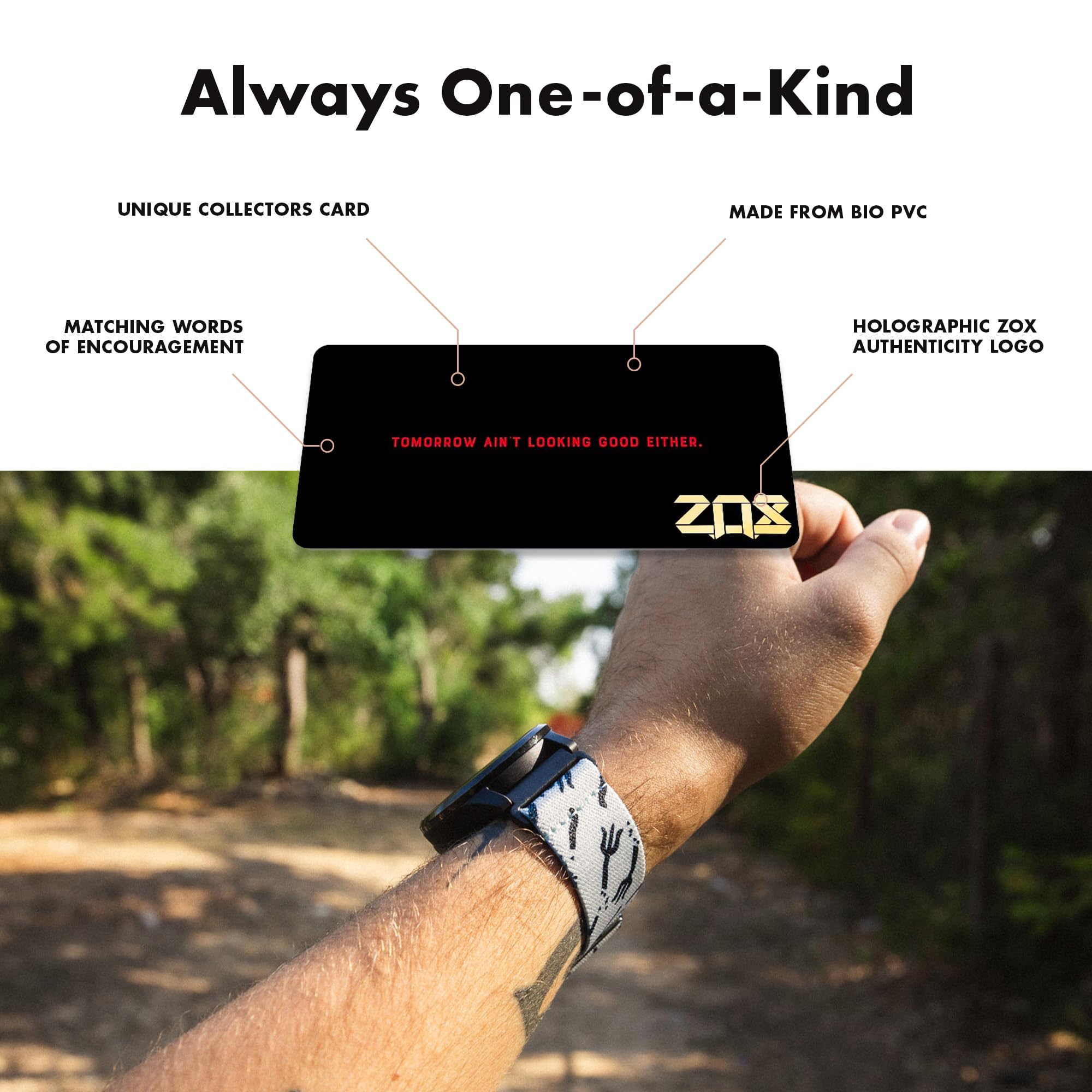 Zox Android Smart Watch Band - Not Today, Satan | Soft, Adjustable Elastic Band With Motivational Affirmations And Beautiful Art