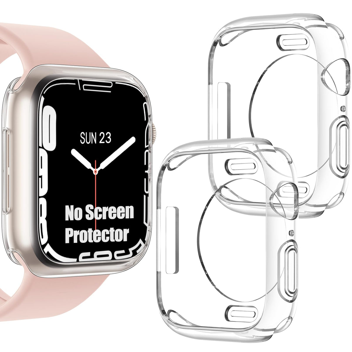 [2 Pack] Goton Bumper Case For Apple Watch Series 3 2 1 42Mm, Ultra Thin Soft Tpu Shockproof Case Cover Bumper Protector For Iwa