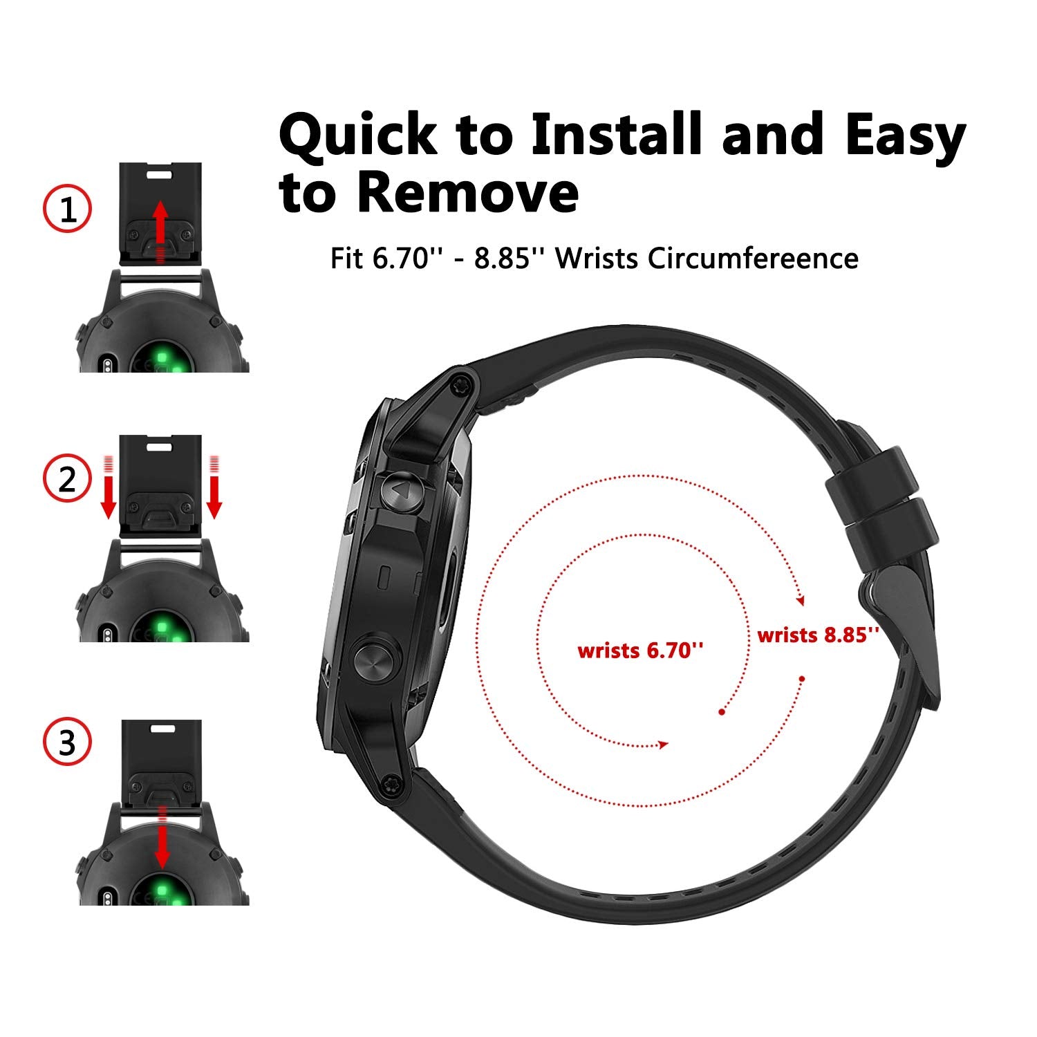 Zerofire Compatible With Garmin Fenix 5 Watch Band Replacement, 22Mm Silicone Band For Fenix 7/Fenix 6/Fenix 6 Pro/Fenix 5 Plus/