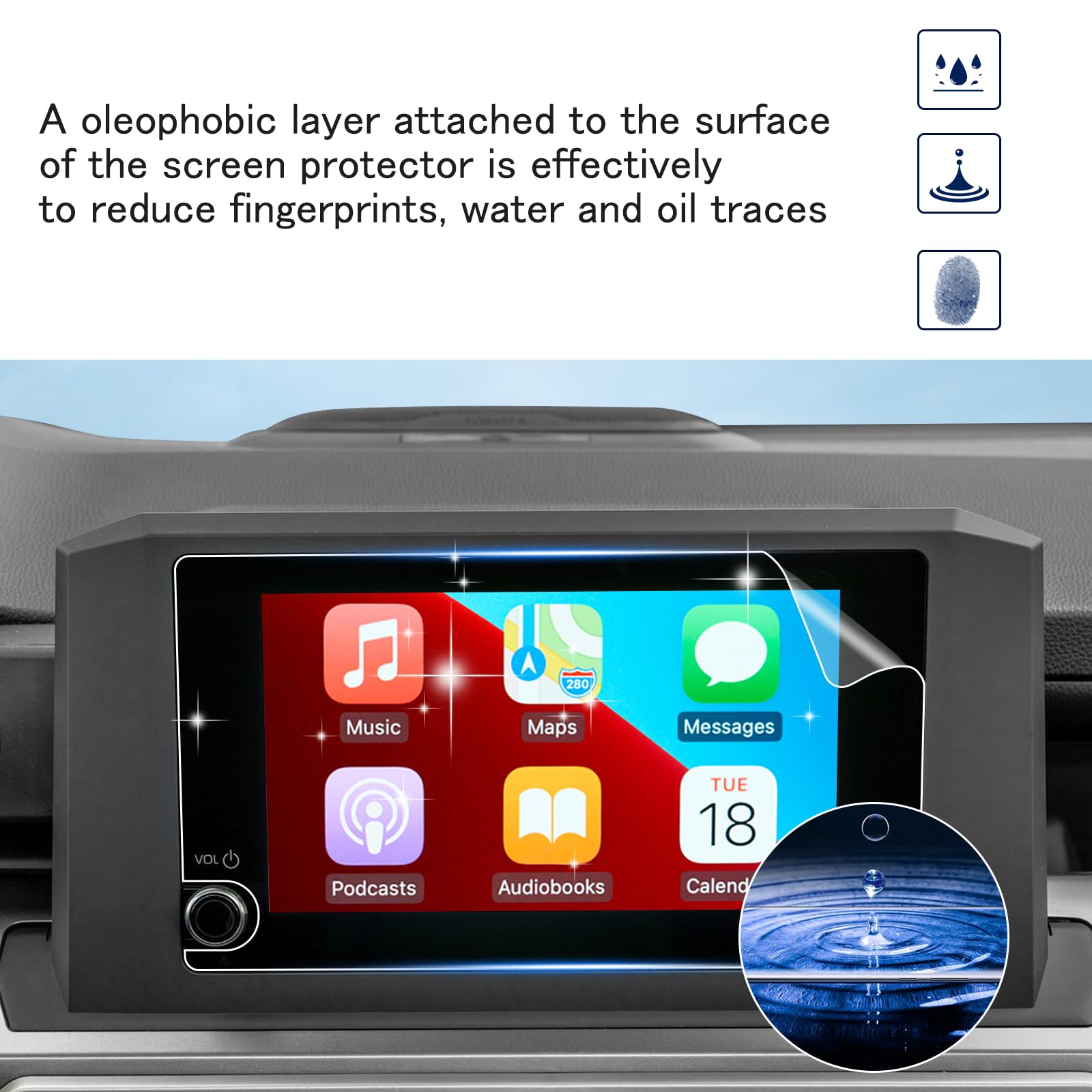 Shaohao For 2024 Toyota Tacoma Screen Protector Compatible With Toyota Tacoma Accessories 2024 Tacoma Sr/Sr5/Trd Prerunner/Trd Sport/Trd Off Road 8 In Audio Touchscreen Crystal Clear Screen Cover 2Pcs