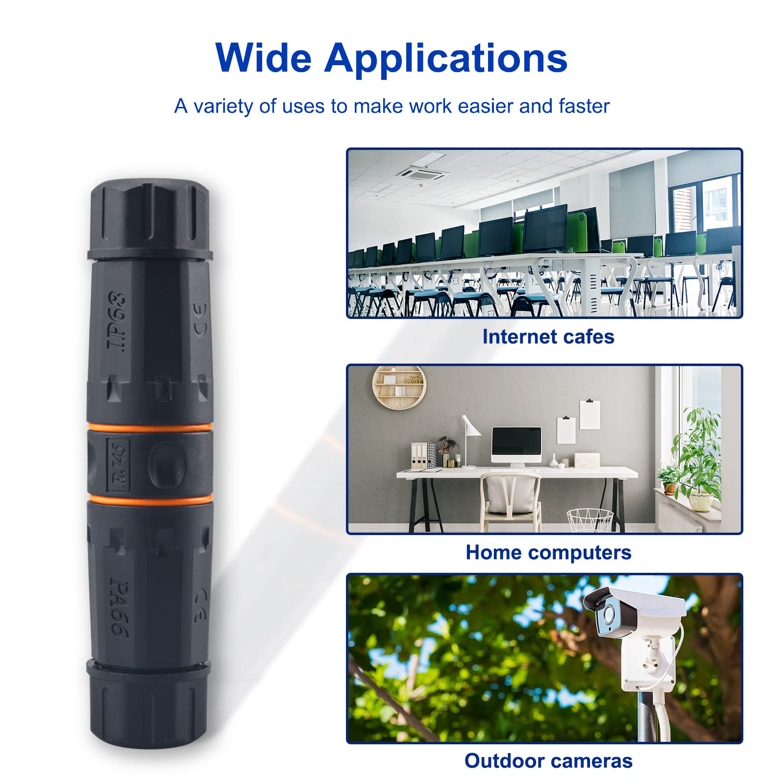 Lonlonty Waterproof Shielded Rj45 Coupler Ip68,Cat6A/Cat6/Cat5E/Cat5 Female To Female Coupler Connector Shielded For Outdoor Eth