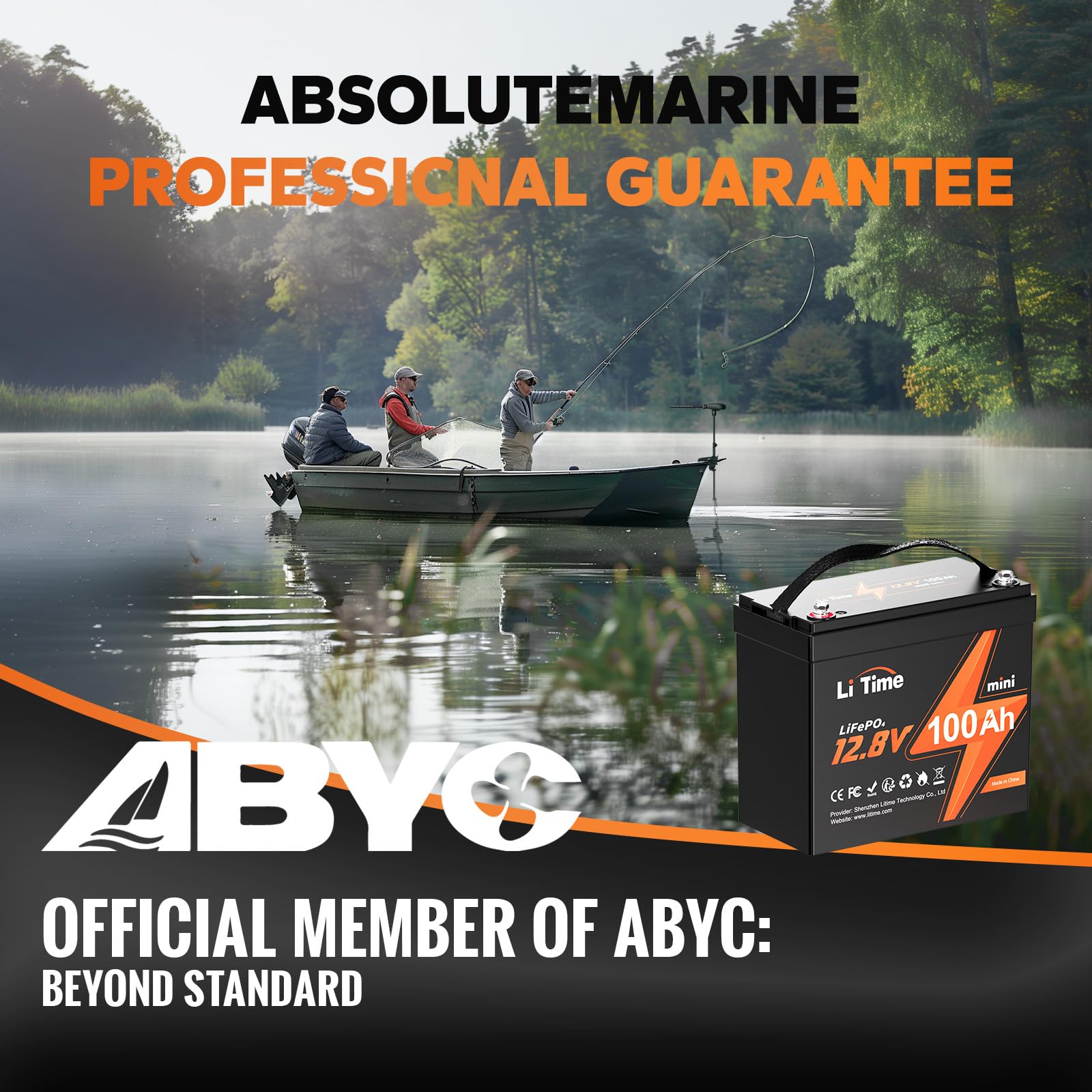 Litime 12.8V 100Ah Mini Lifepo4 Lithium Auto Battery With 100A Bms 10-Year Lifetime 4000-15000 Cycles Max. 1280W Power Solar Bat