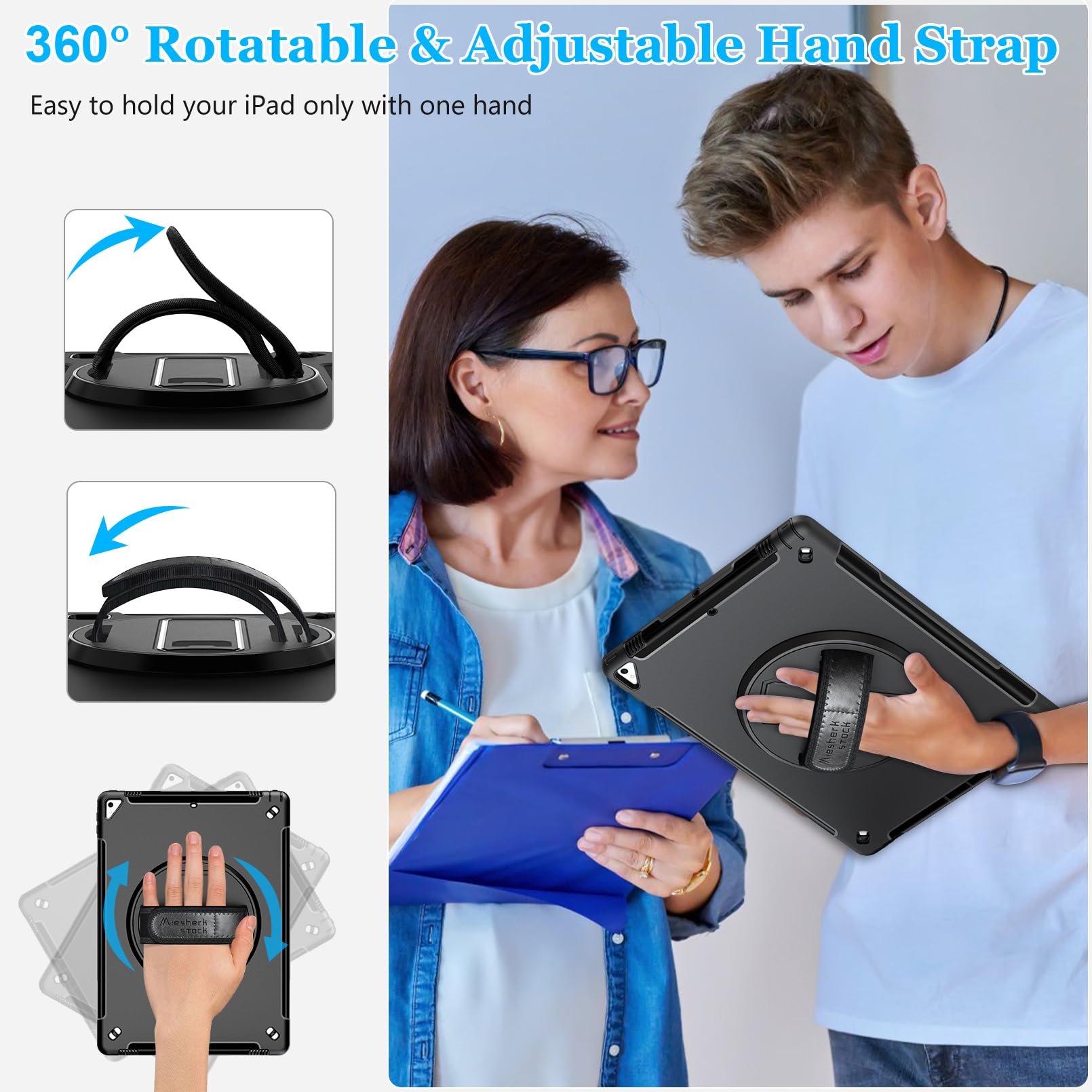 Case For Ipad Pro 12.9 2Nd Generation 2017 & 2015 1St Generation, Heavy Duty Rugged Tpu Protective Cover With Screen Protector