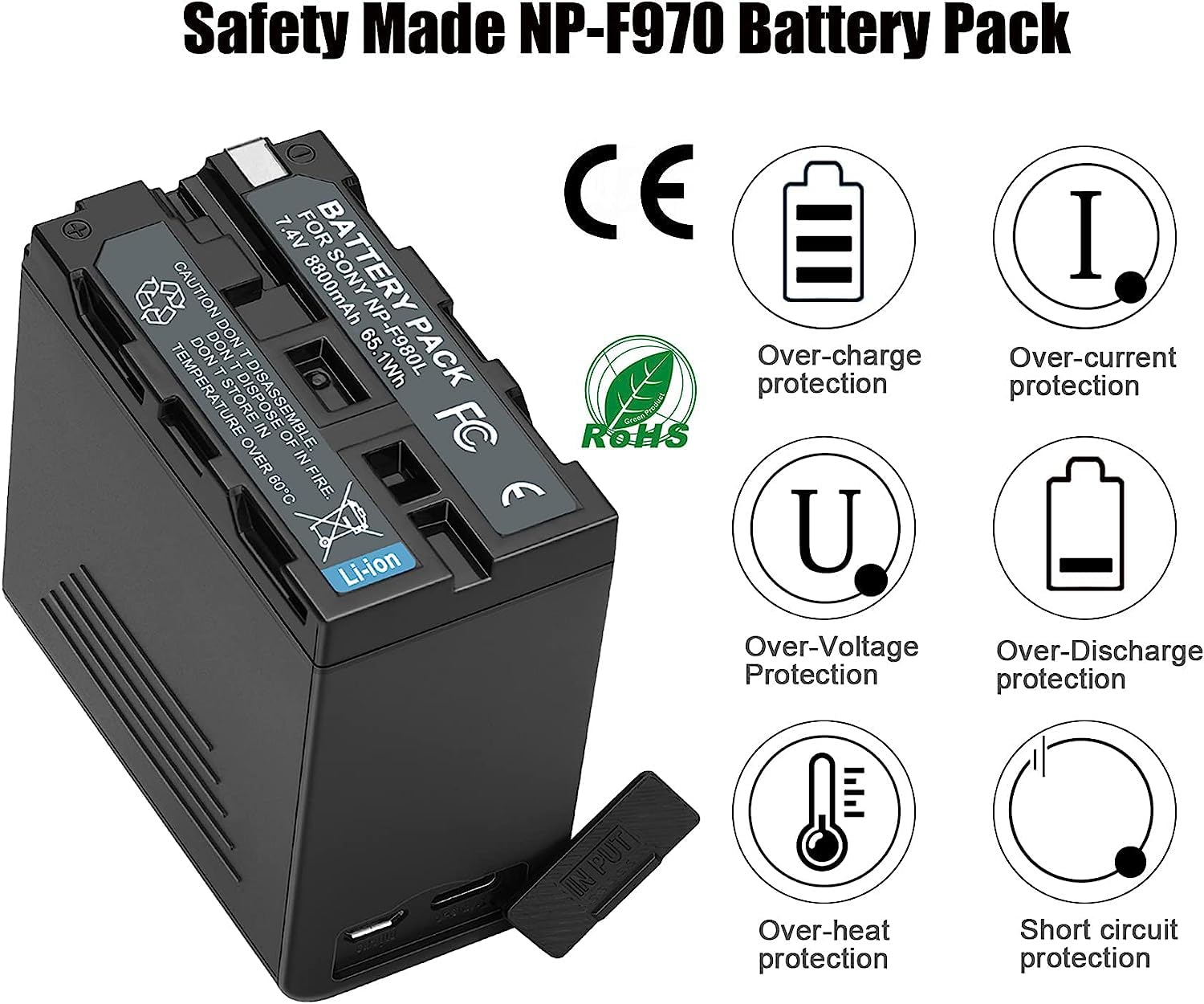 Jyjzpb 2 Pack Np F970 Replace Battery For Sony Np F970 Np F960 Np F950 Np F930 Np F550 Np F530 Np F570 Battery And Sony Handycam