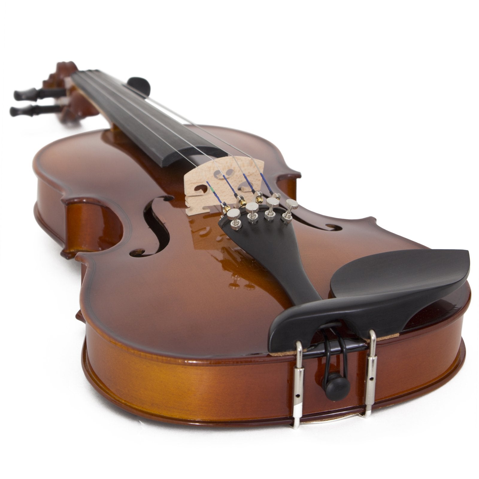 Cecilio 4/4 Violin Set Full Size Fiddle Solidwood Ebony Fitted Left-Handed Violin With Daddario Prelude Strings | Complete Set