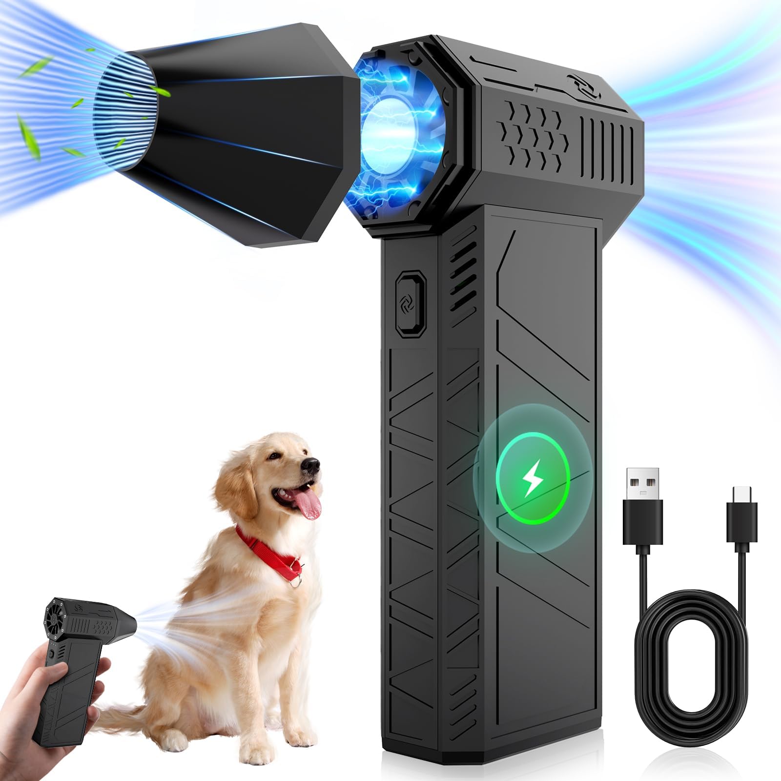 Cosano Electric Air Duster, 3 Gear Adjustable Mini Jet Blower 130000Rpm, Adjustable Electric Duster Replace Compressed Air Can R