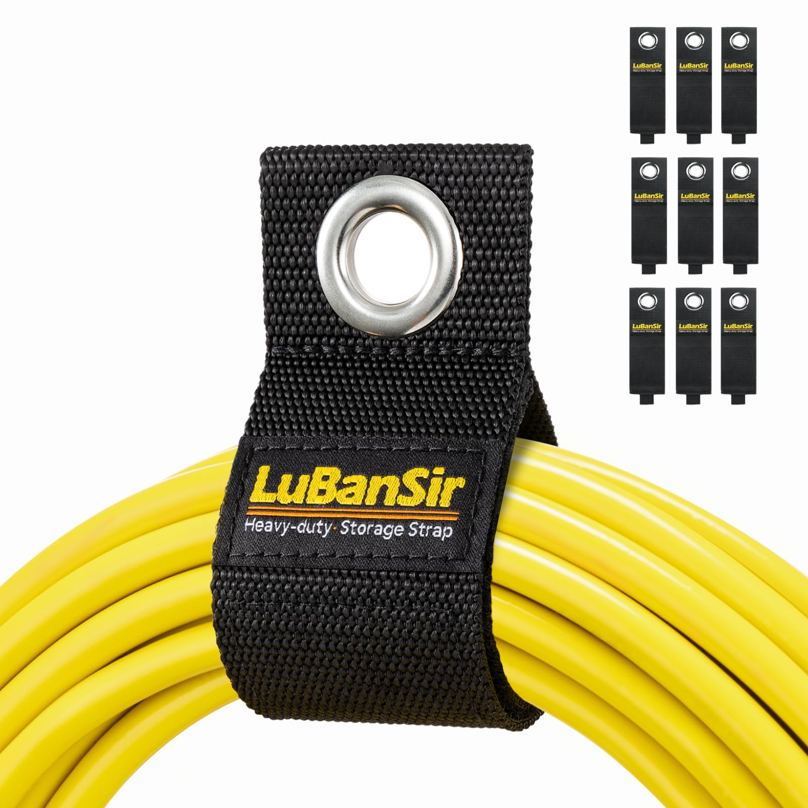 Lubansir 9 Pack Extension Cord Holder Organizer, 13 Inch Heavy Duty Storage Straps For Garden Hose Storage And Garage Wall Organ