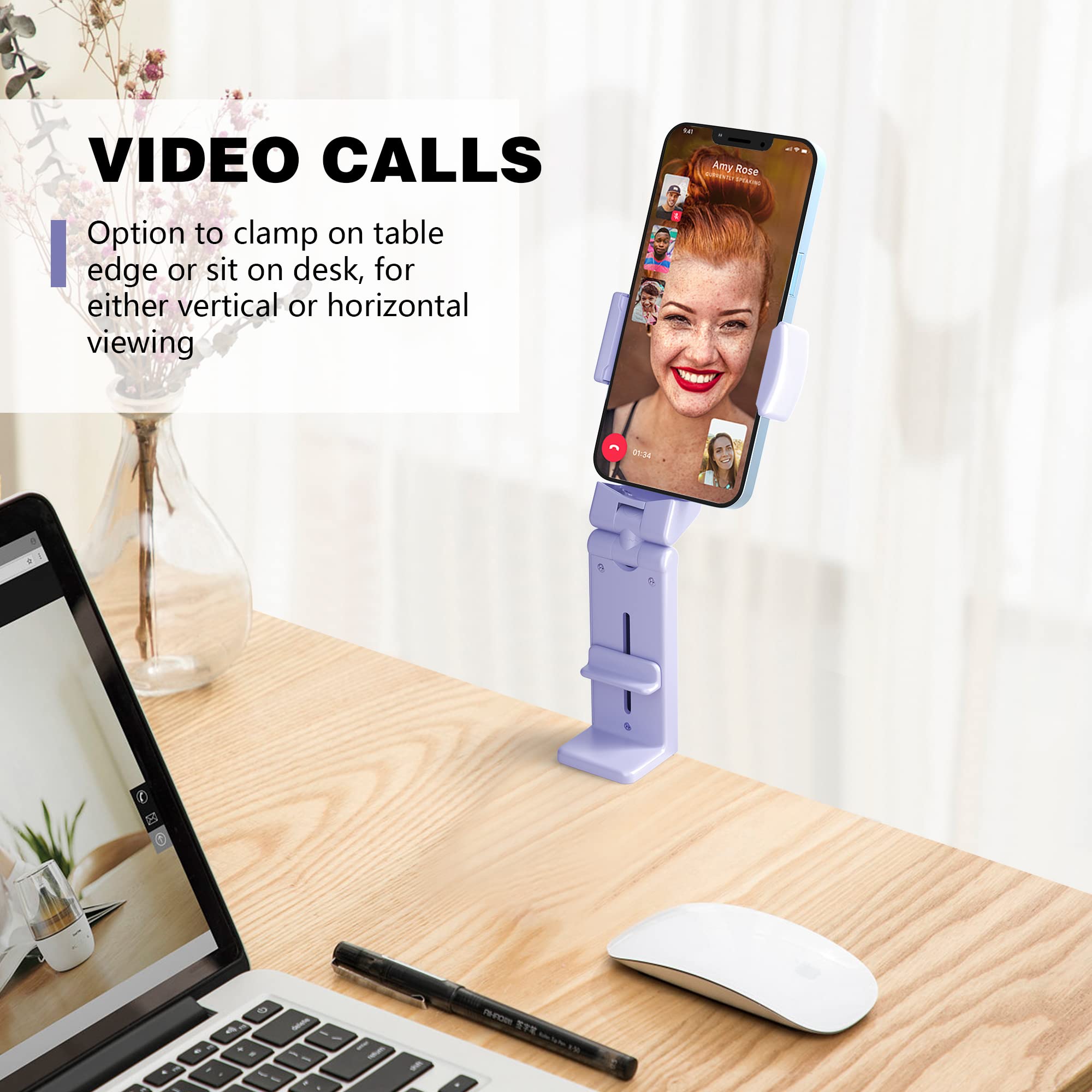 Perilogics Airplane Phone Holder Mount Universal In Flight Hands Free Viewing With Multi-Directional Dual 360 Degree Rotation (L