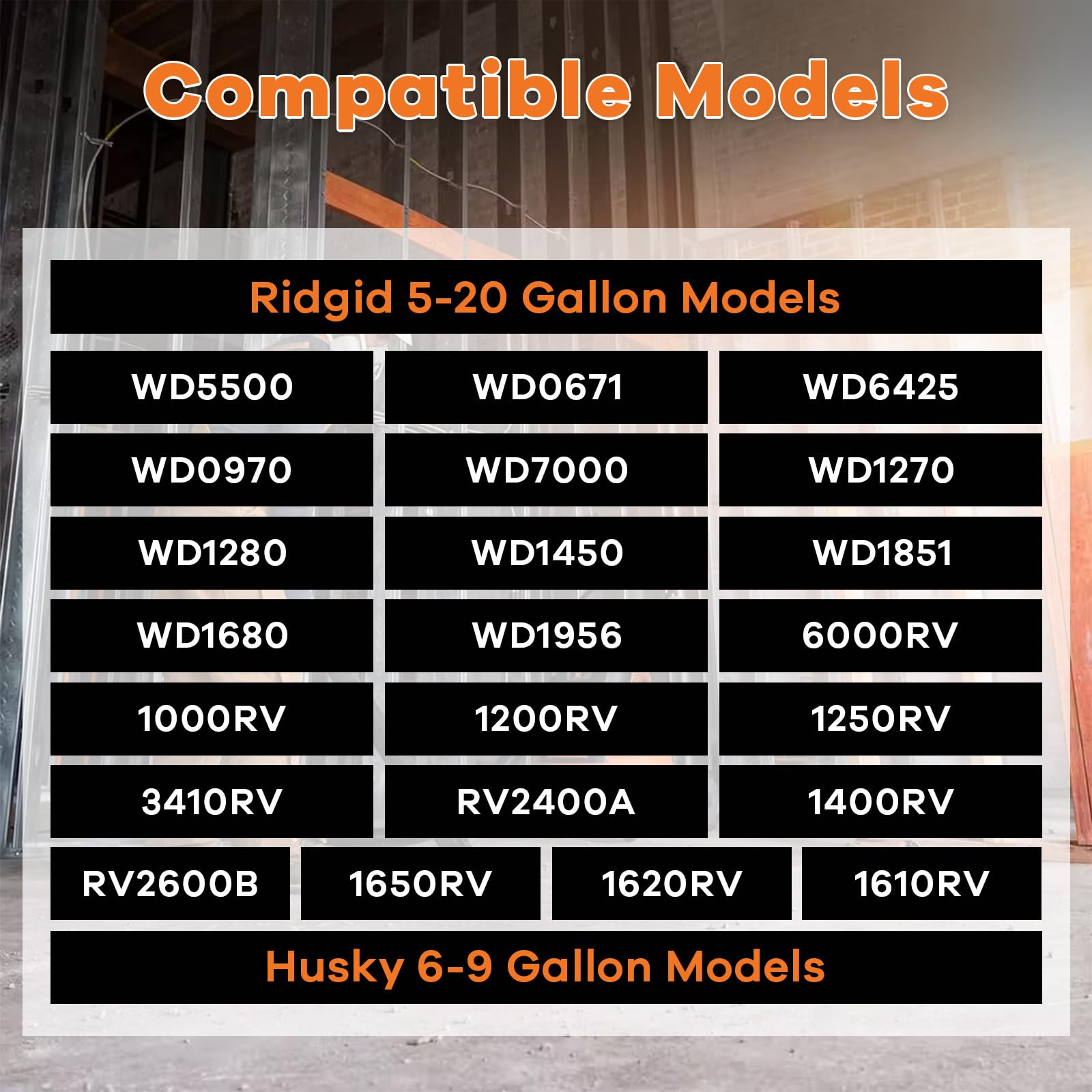 2 Pack Vf7000 Replacement Filter, Standard Wet/Dry Vac Filter Vf7000 Compatible With Ridgid Vacs Wet Dry 5 20 Gal & 6 9 Gal Husk