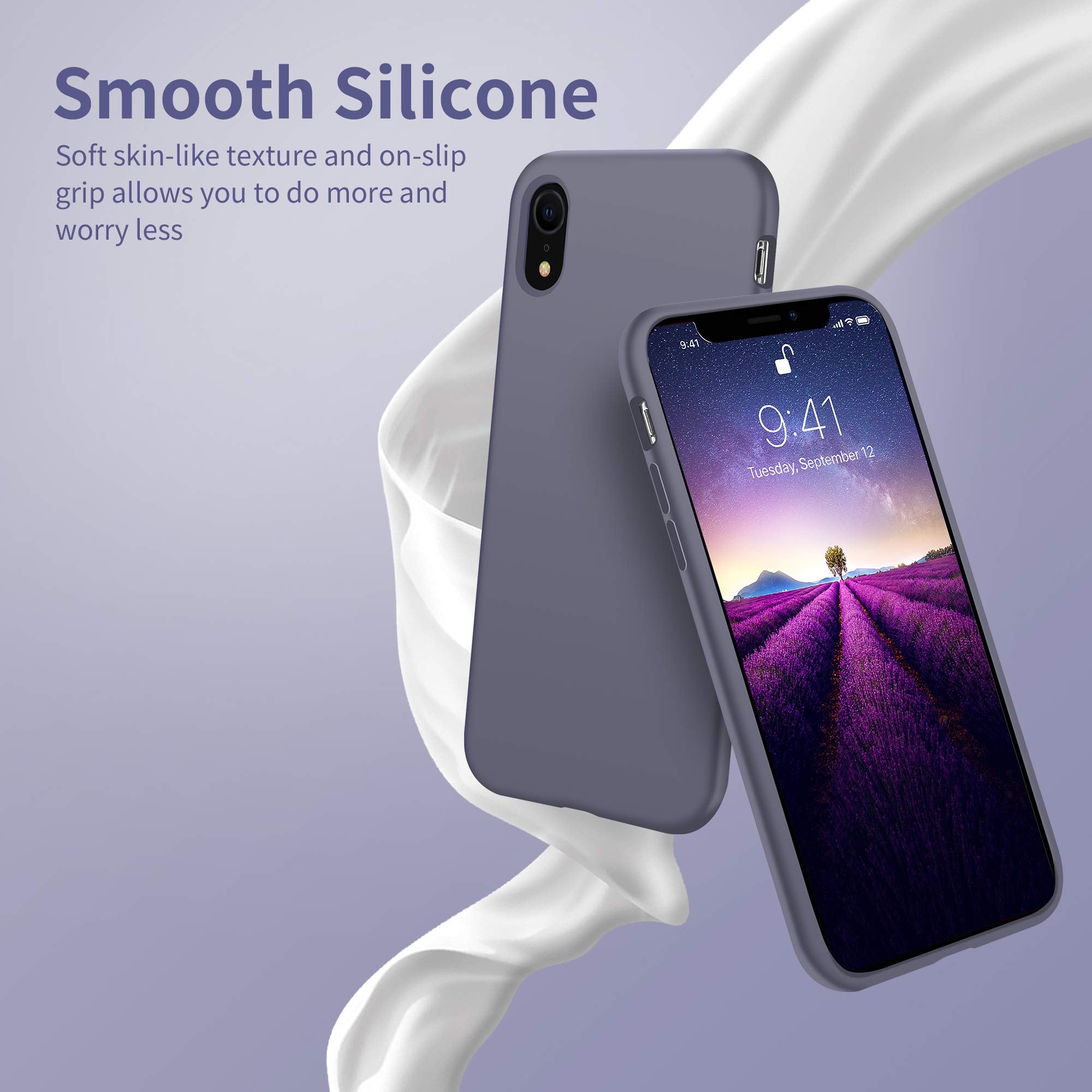 Otofly Compatible With Iphone Xr Case,Ultra Slim Fit Iphone Case Liquid Silicone Gel Cover With Full Body Protection Anti Scratc