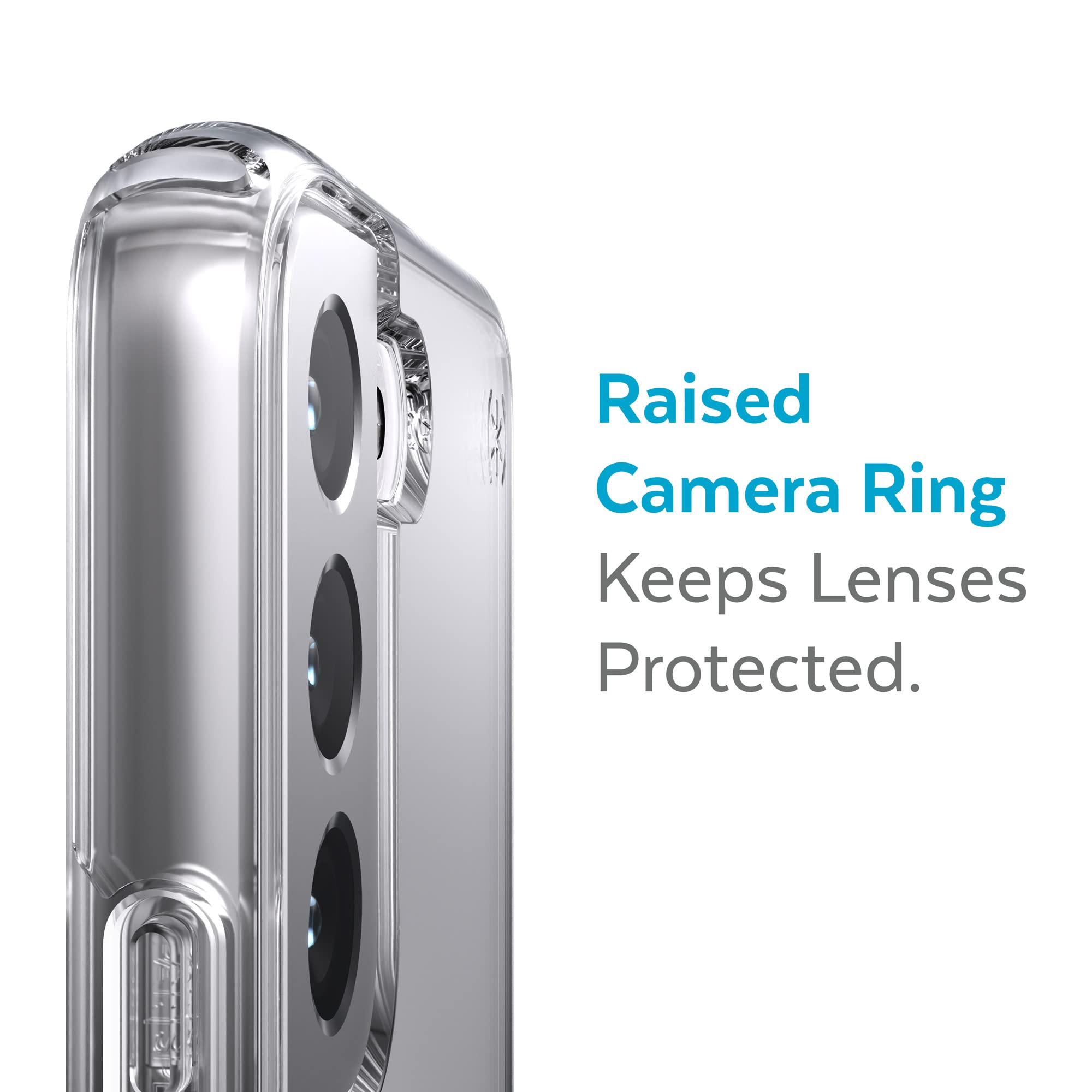 Speck Products Presidio Perfect Clear Samsung Galaxy S22 Rubber Case, Raised Bezel, Clear/Clear