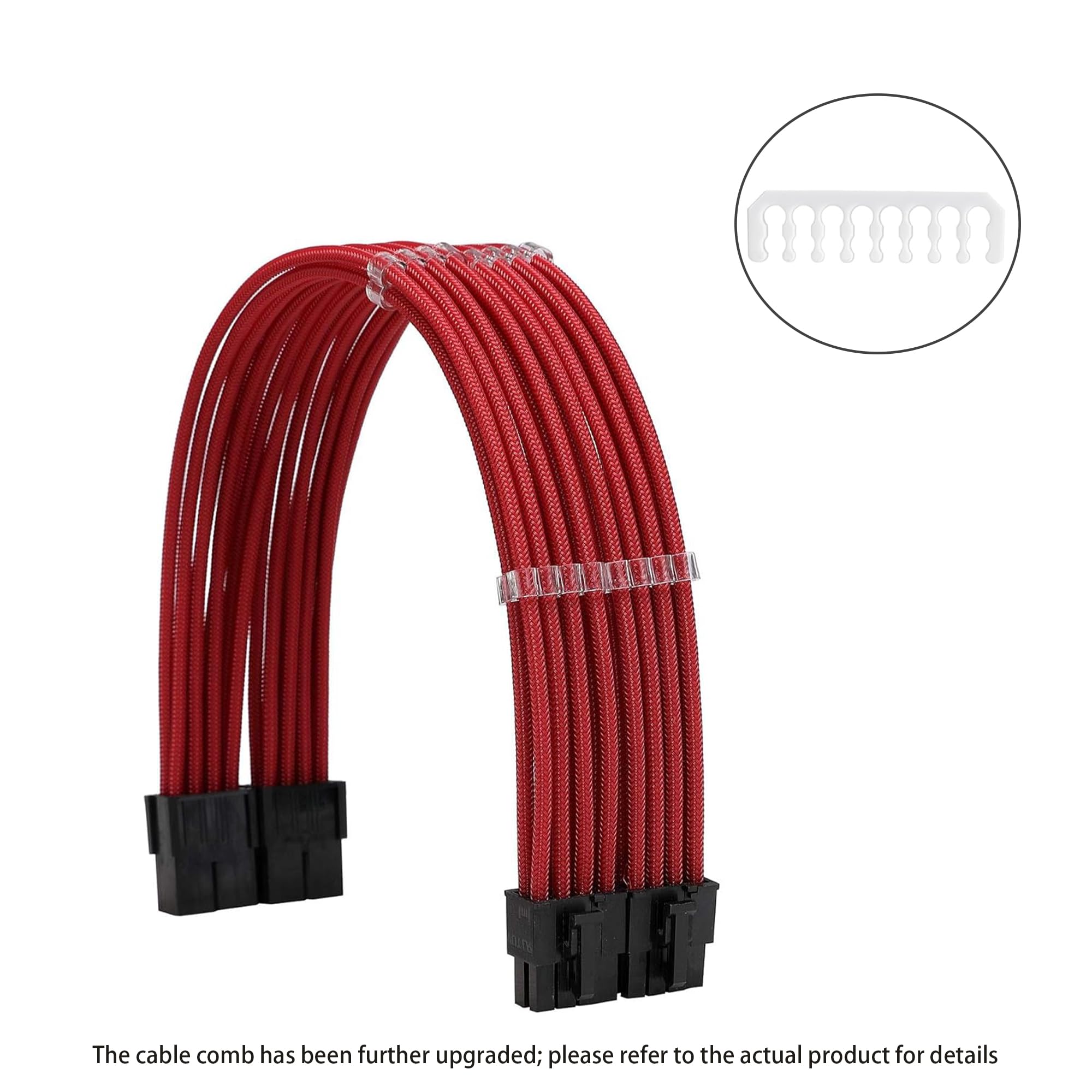 Formulamod Sleeve Extension Power Supply Cable Kit 18Awg Atx 24P+ Eps 8 P+Pci E8 P With Combs For Psu To Motherboard/Gpu (Red)