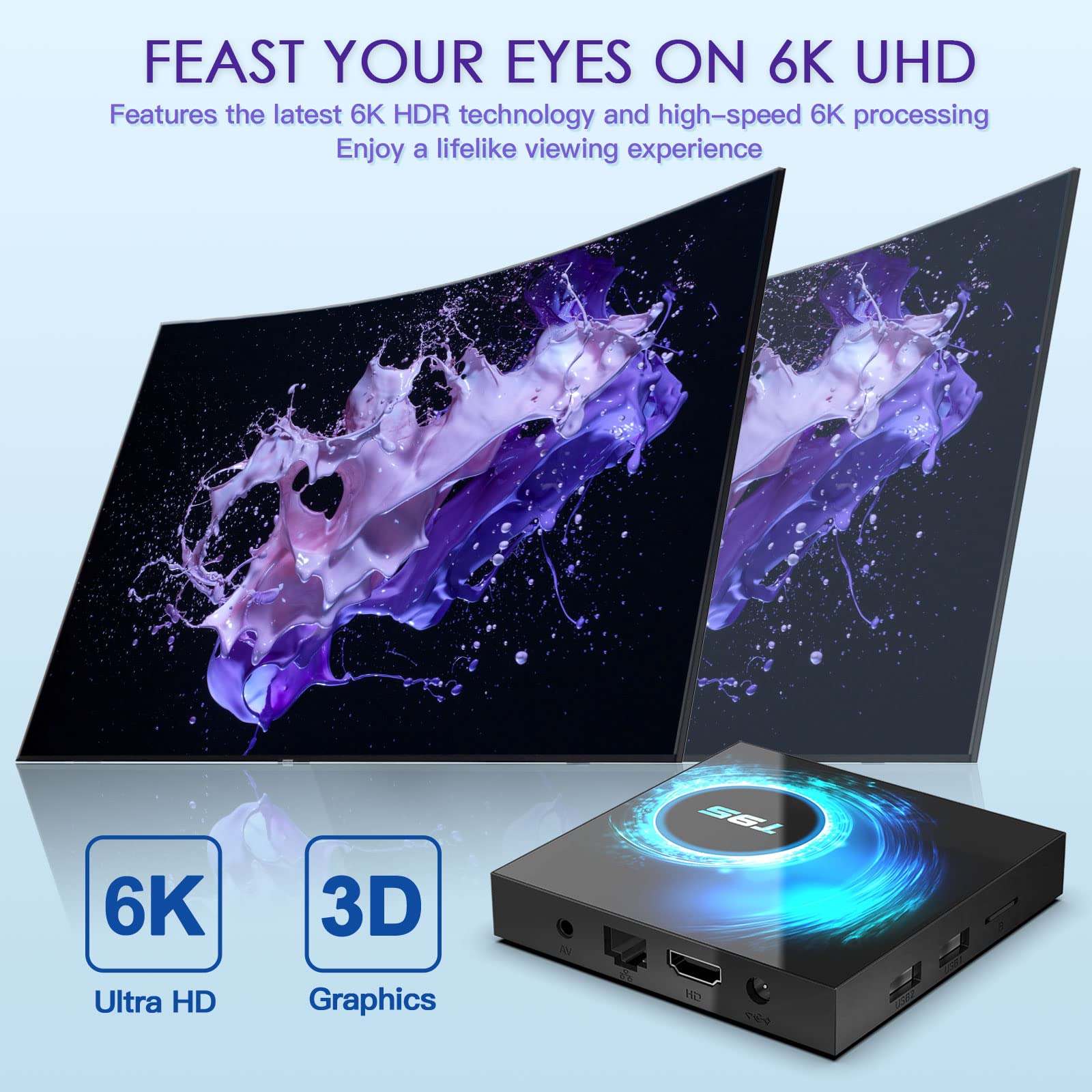 Easytone Android Tv Box 10.0, 2024 Android 10.0 Tv Box 2Gb 16Gb Allwinner H616 Quad Core Cpu 4K 6K Tv Box Support 2.4G+5G Dual W