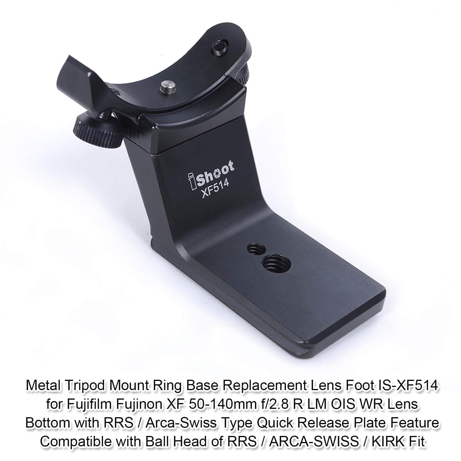 Ishoot Metal Lens Collar Replacement Base Foot Stand Adapter For Fuji Xf 50 140Mm F2.8 R Lm Ois Wr Telephoto Lens Tripod Mount R