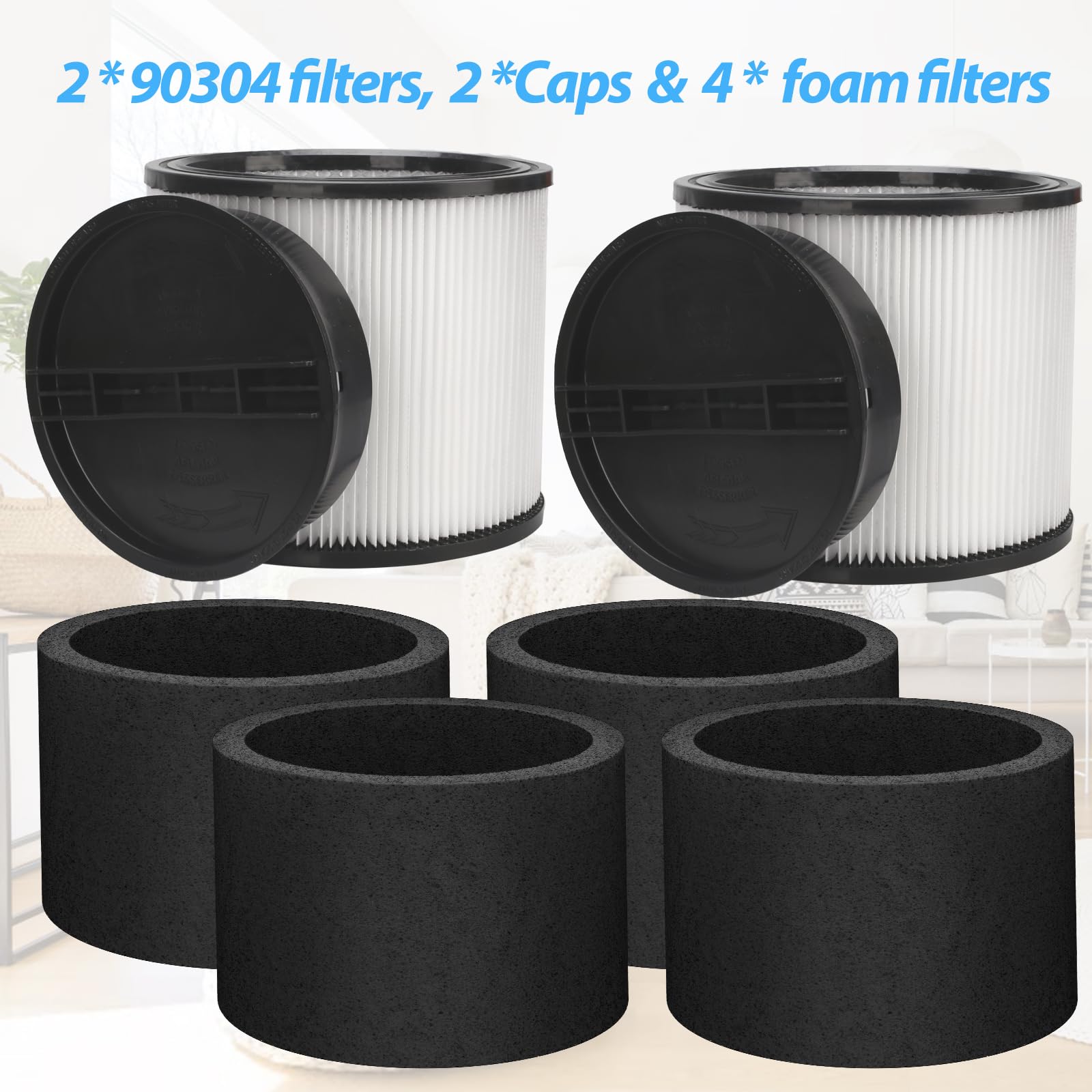 Extolife Replacement Filter Compatible With Shop Vac 90350 90304 90333 Replacement Fits Most Wet/Dry Vacuum 5 Gallon And Above,