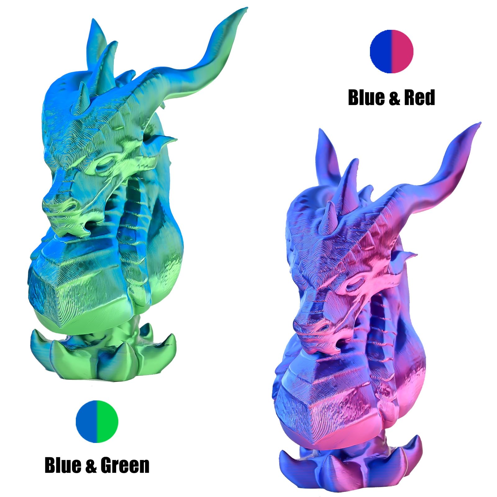 Ovv3D 3D Printer Filament, Tri Colors Pla Filament 1.75Mm, Coextrusion Silk Pla Filament, Rainbow Pla Filament With Silk Pla Blu
