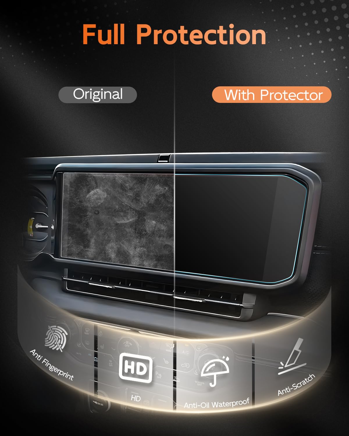 Cdefg 2 Pcs Anti Reflection Screen Protector For 2024 Jeep Wrangler/Jeep Gladiator 2024 Accessories For Wrangler/Gladiator, Jeep Wrangler 4Xe 2024 12.3' Ar Ultra Clear, Anti Glare, 2Pcs