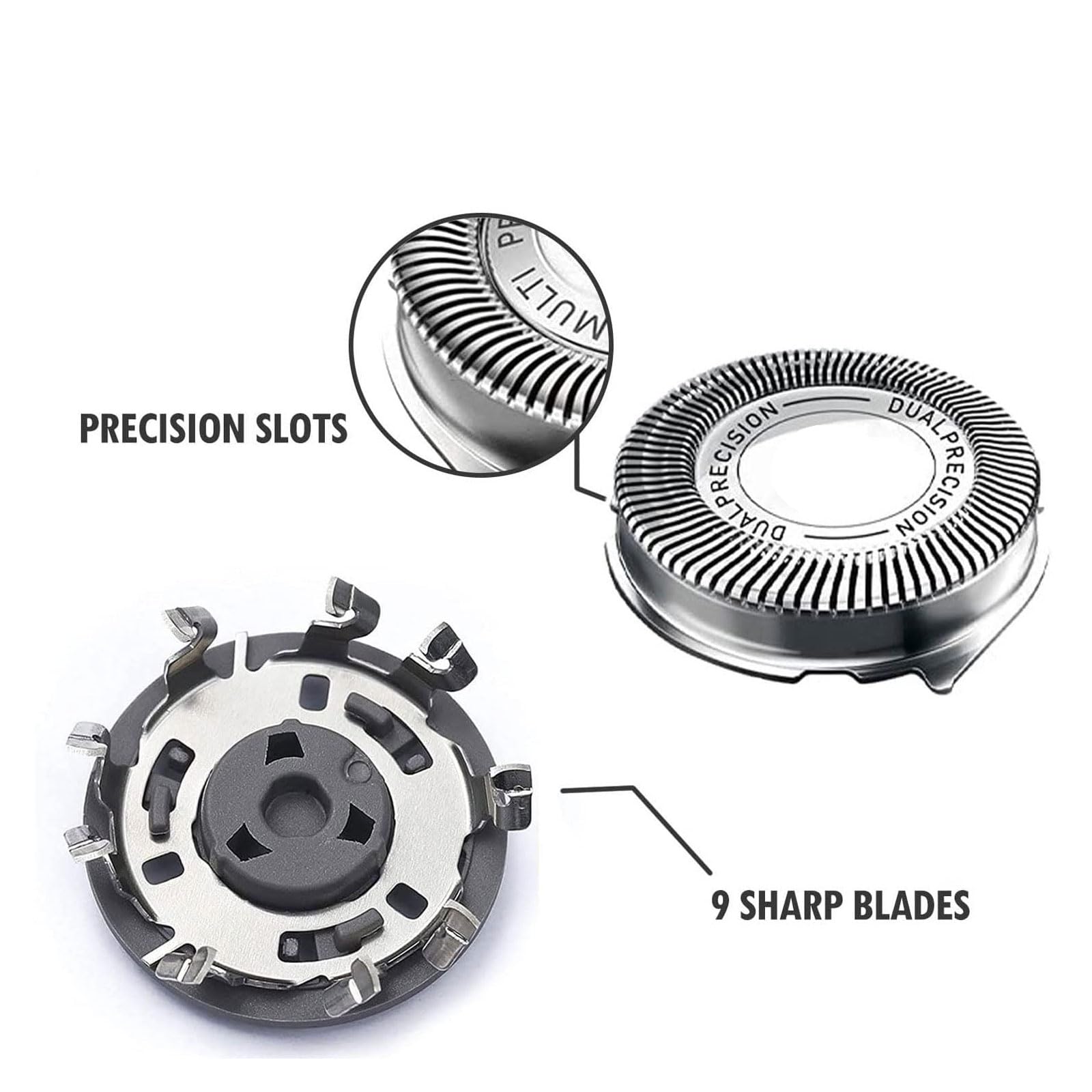 Gleway Hq8 Replacement Heads Compatible With Philips Razor And Aquatec Shavers, Hq8 Razor Blades For Pt720 At880 At810 Heads New