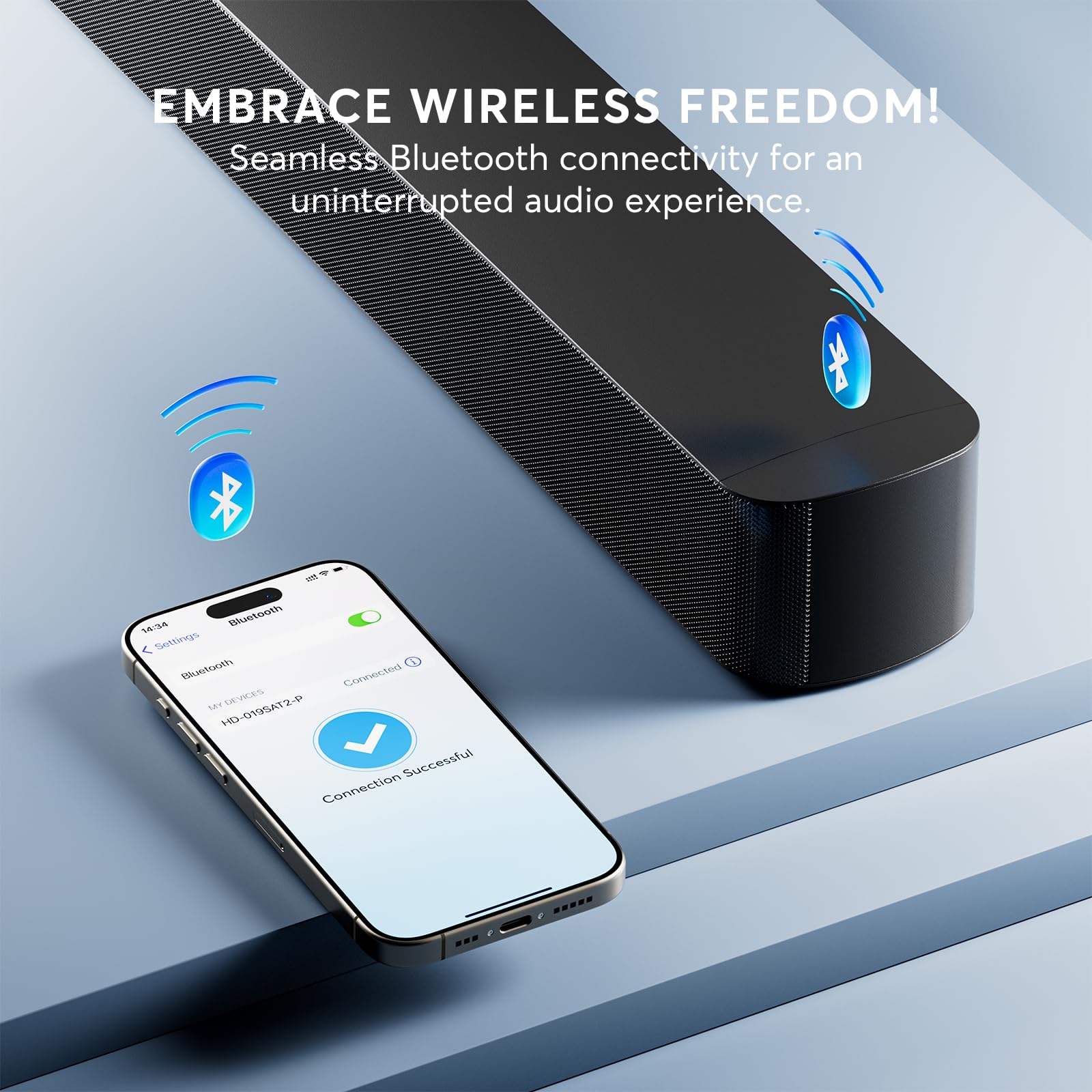 Geoyeao Soundbar, 2.1 Ch Sound Bars For Smart Tv With Dolby Atmos, Bluetooth & Hdmi Arc Tv Speaker, 190W 3D Home Theater Surroun