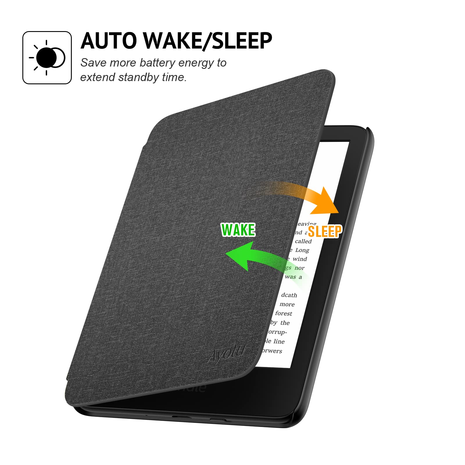 Ayotu Case For 6 All-New Kindle 11Th Generation 2022 Release (Model No. C2V2L3), Slim Cover With Auto Sleep/Wake, Only For 6 Inc