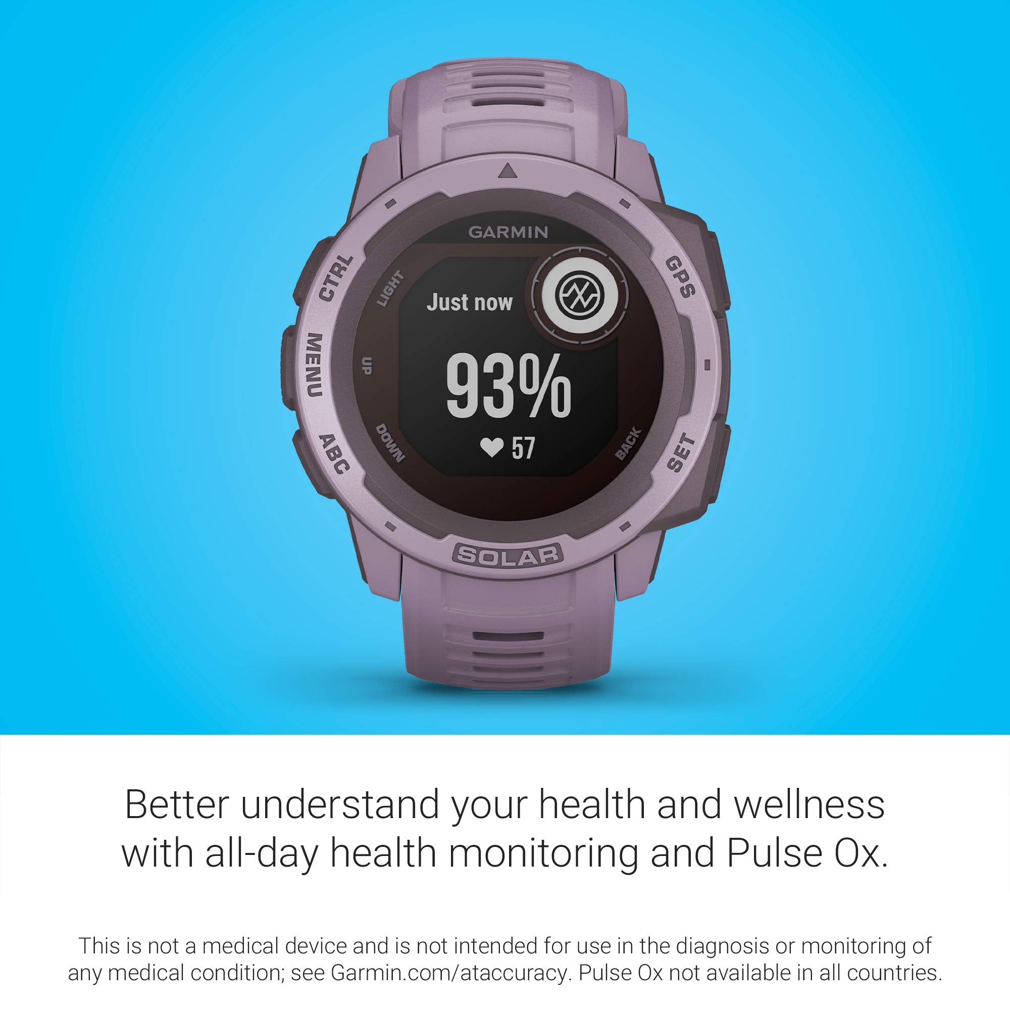 Garmin Instinct Solar, Rugged Outdoor Smartwatch With Solar Charging Capabilities, Built-In Sports Apps And Health Monitoring, O