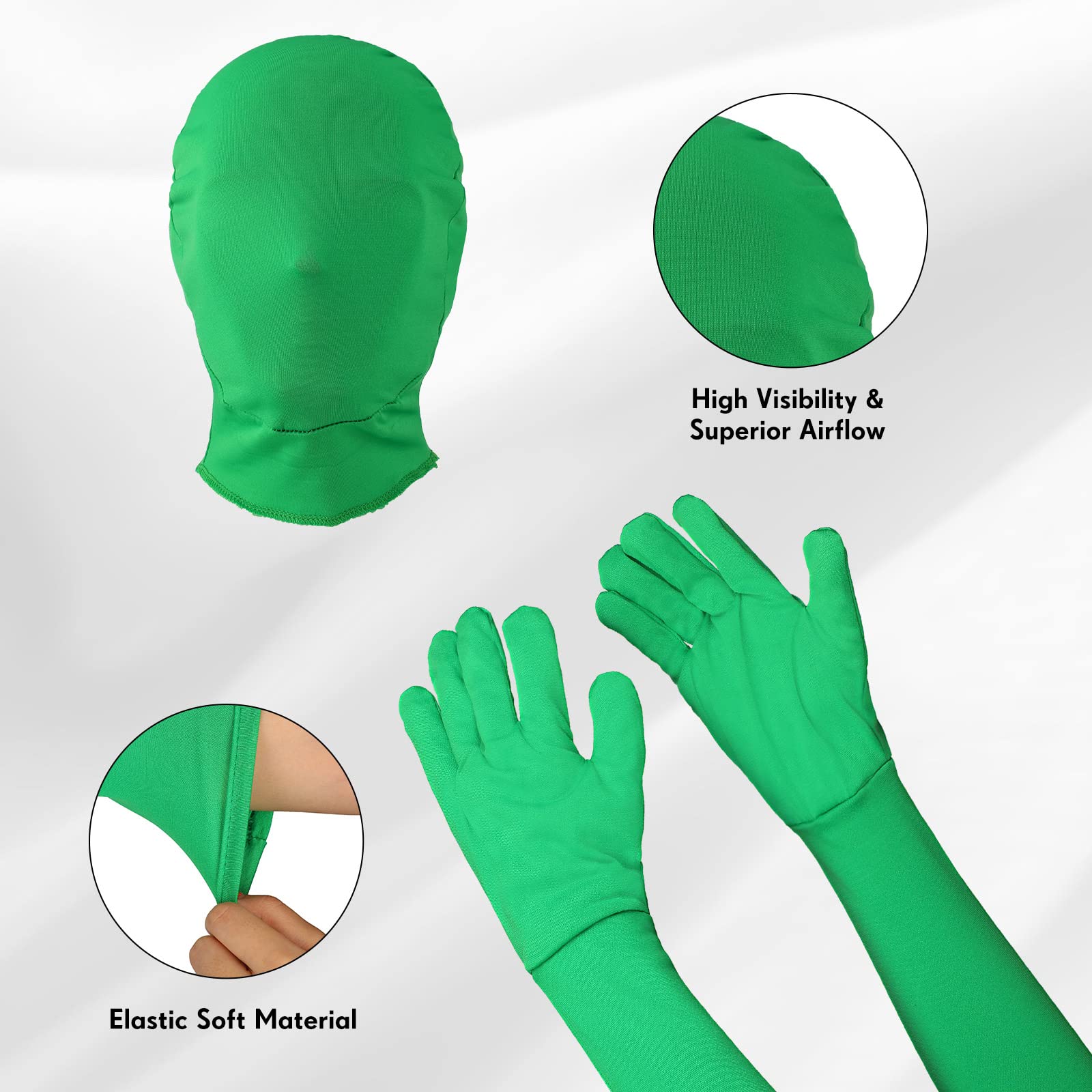 Chromakey Green Screen Gloves Hood Chroma Key Green Glove Hood Invisible Effects Background Chroma Keying Green Gloves And Hood