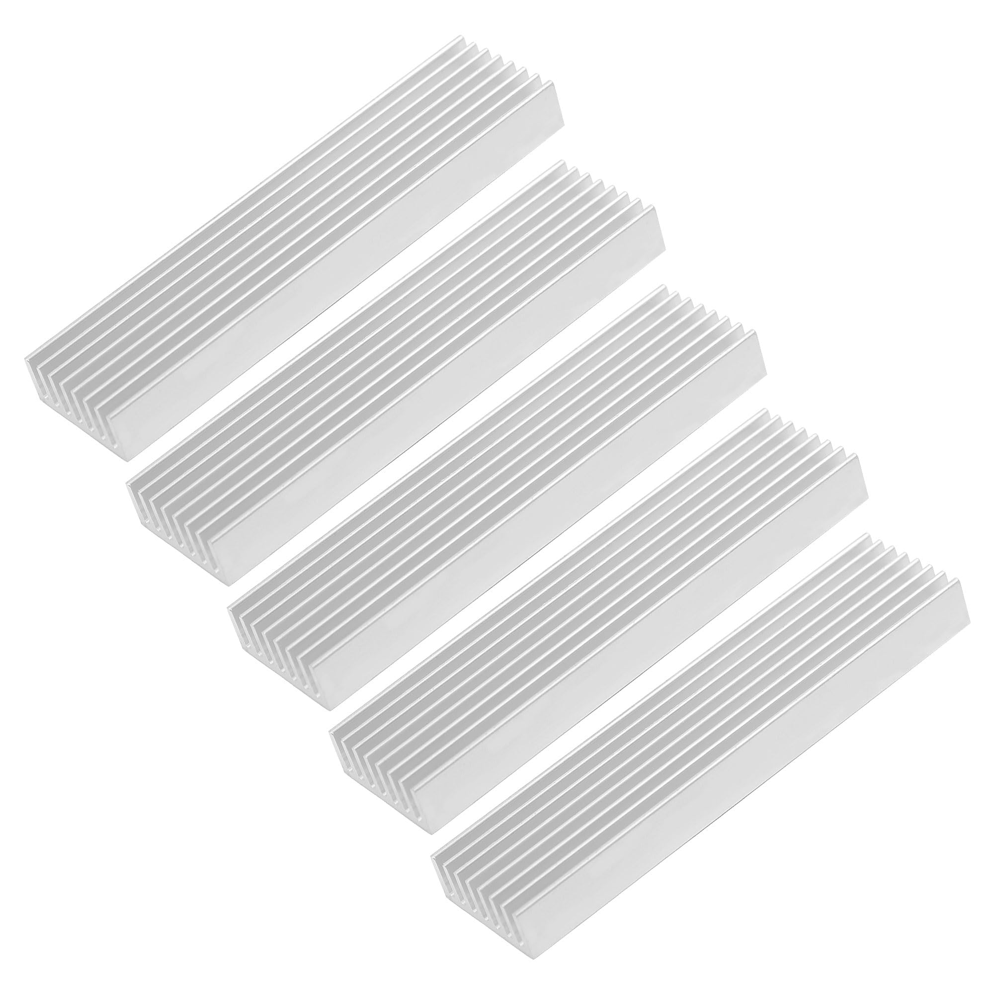 Uxcell 5 Pcs Aluminum Heat Sink, Silver Tone Aluminium Radiator Heatsink Cooling Fins Cooler For Led Amplifier Transistor Ic Mod